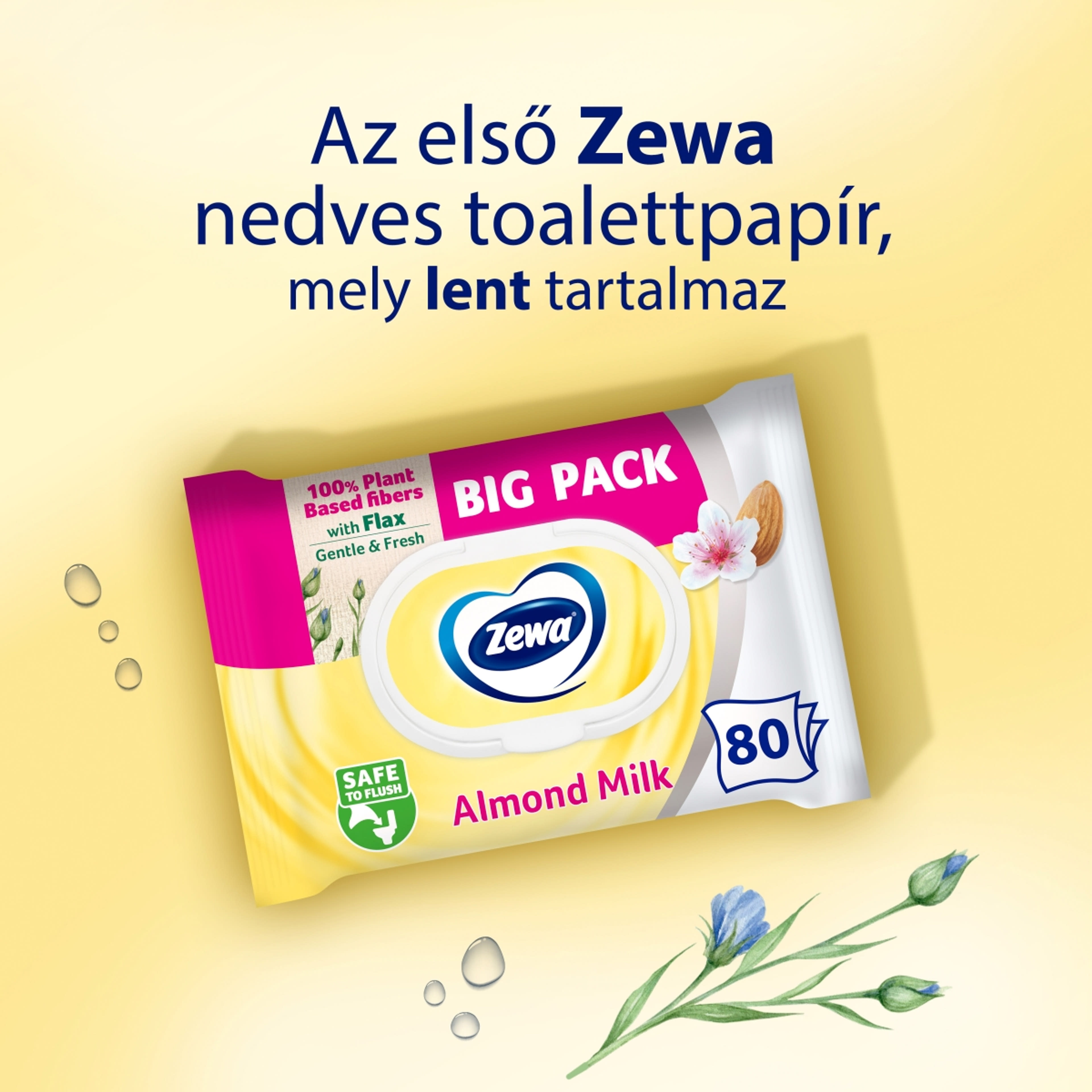 Zewa Almond Milk BigPack nedves toalettpapír - 80 db-3