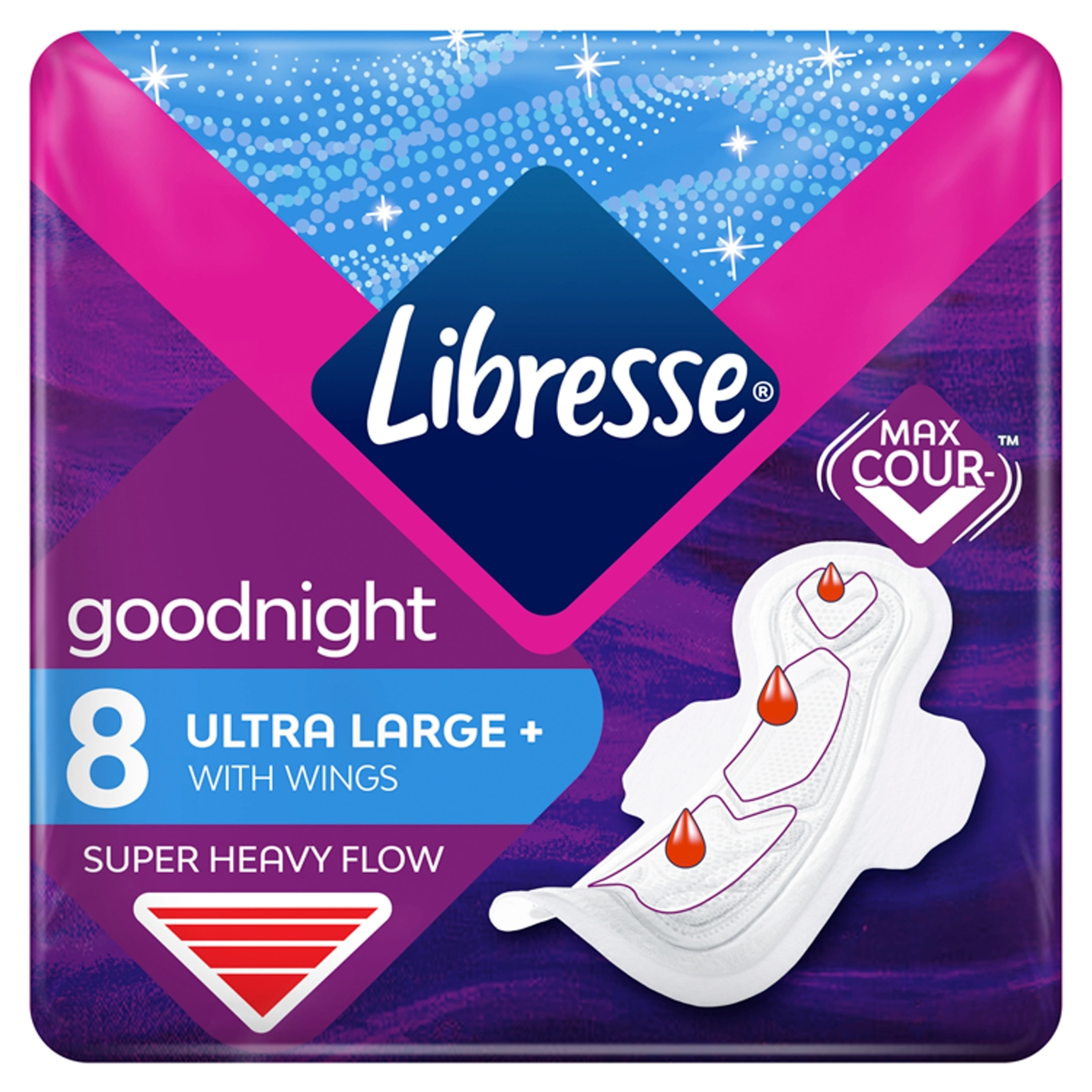 Libresse Ultra Goodnight Large Wings egészségügyi betét - 8 db-5