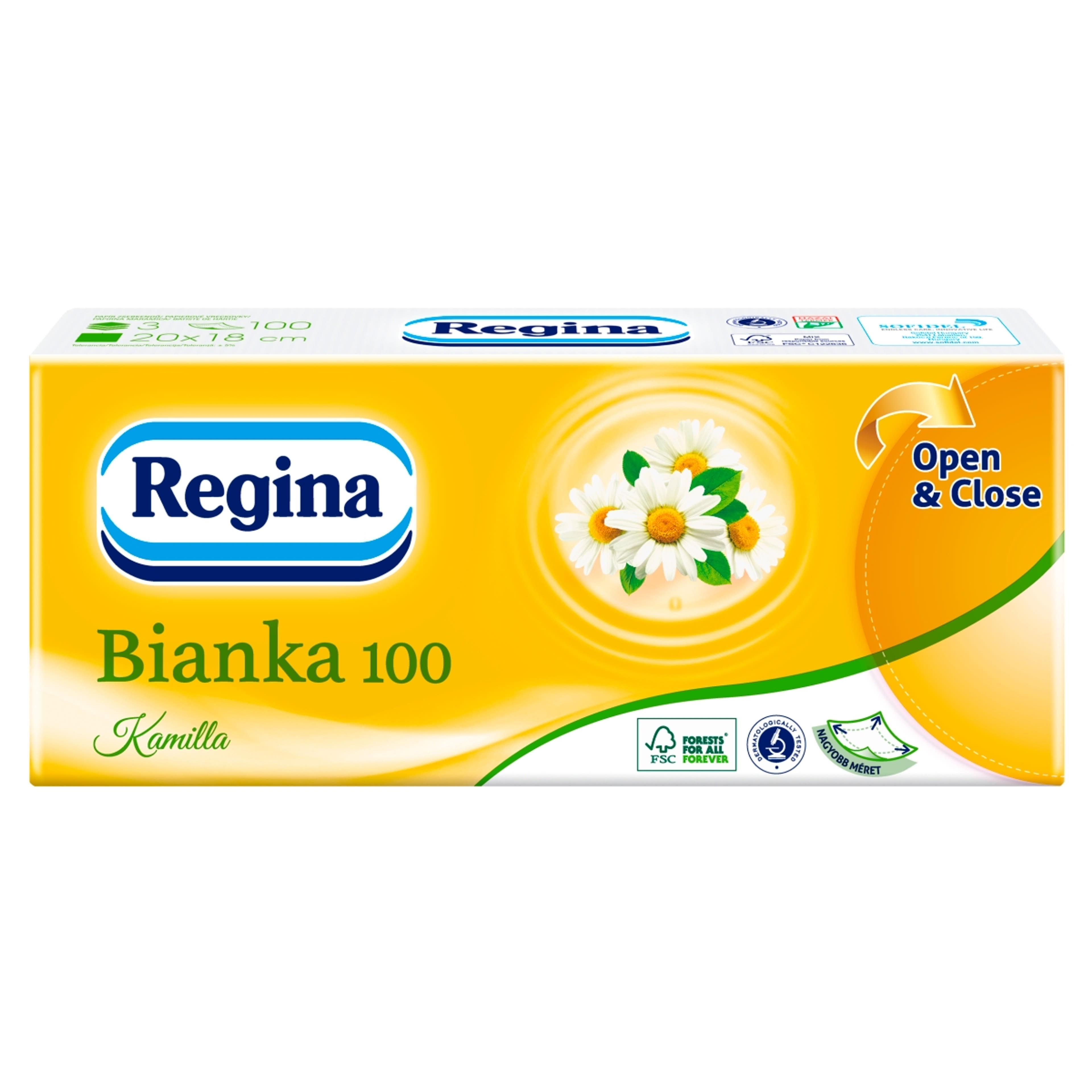 Regina Bianka Kamilla papír zsebkendő 3 rétegű - 100 db-1