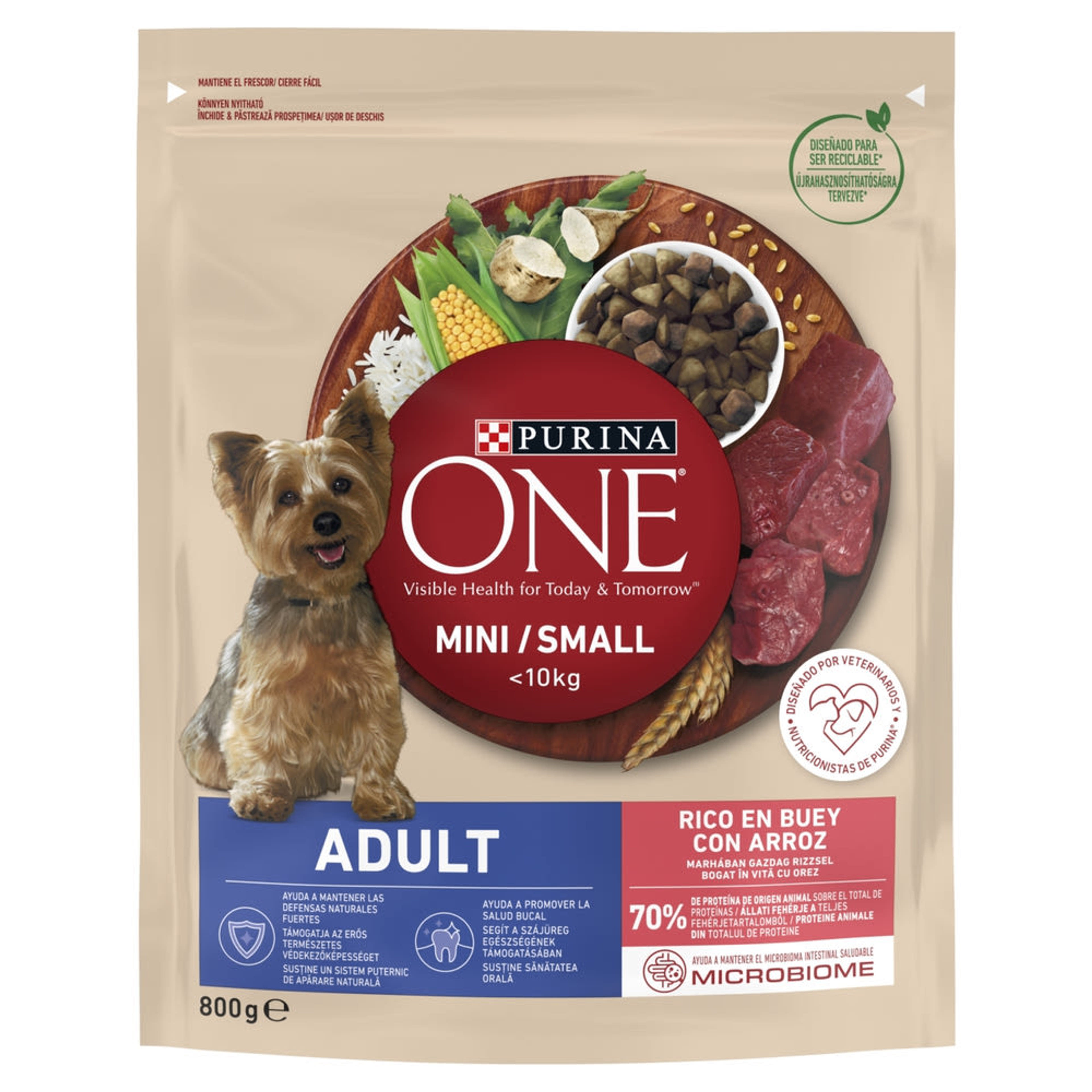 Purina One Mini Adult szárazeledel kutyáknak marhával - 800 g