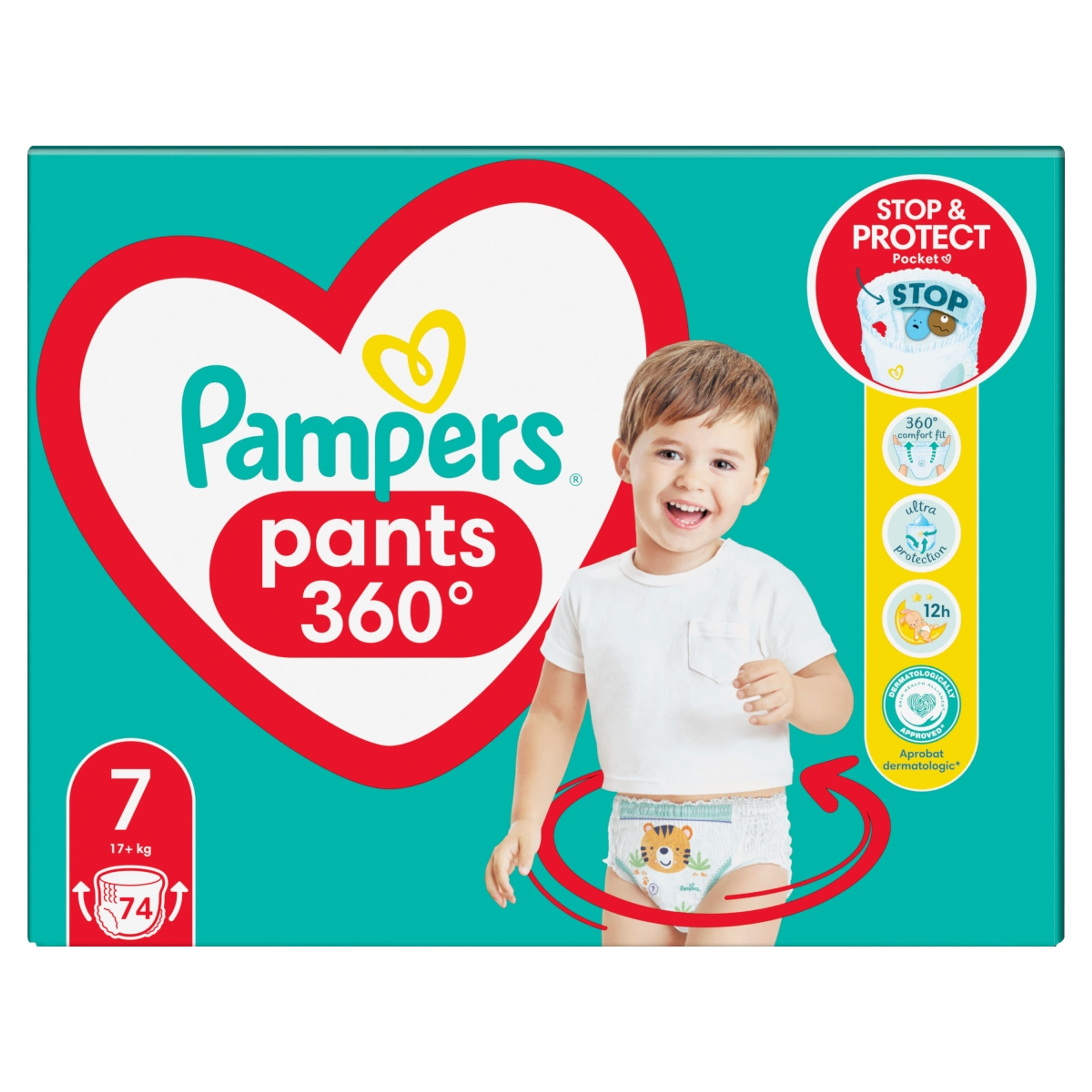 Pampers Pants mega pack+ 7-es 17+ kg - 74 db