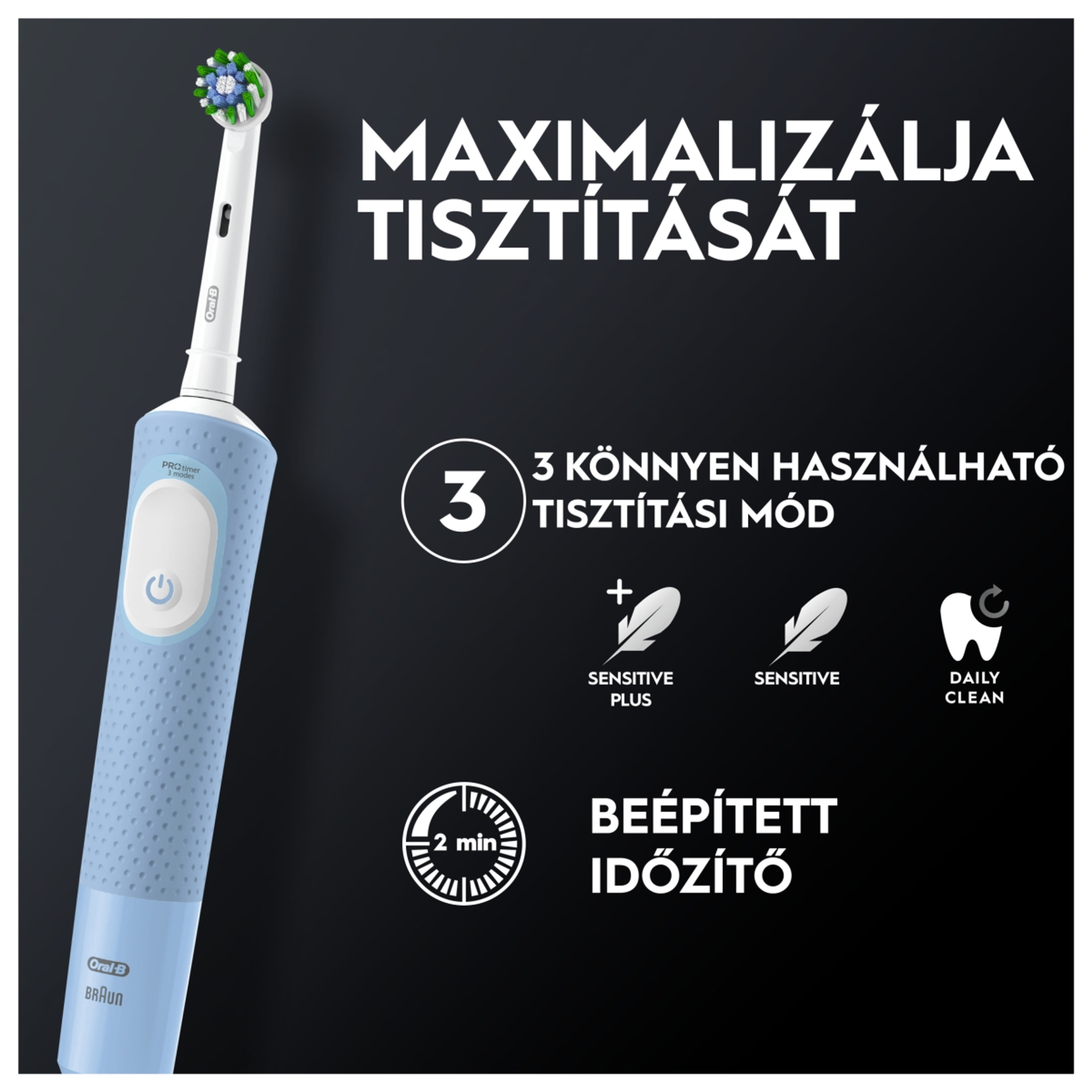 Oral-B Vitality Pro elektromos fogkefe, fekete - 1 db-2