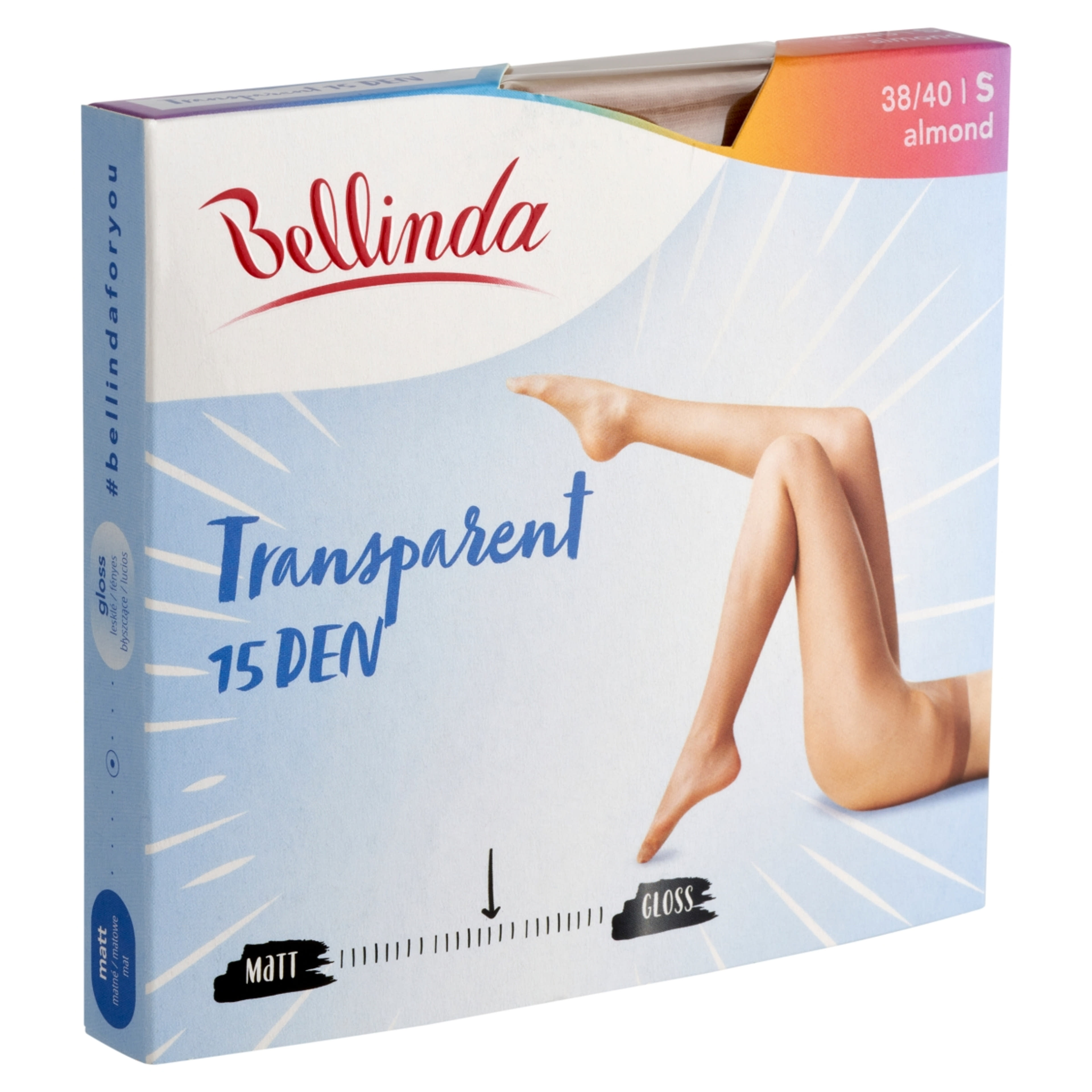 Bellinda Transparent 15 Den Almond S Harisnya - 1 db-2