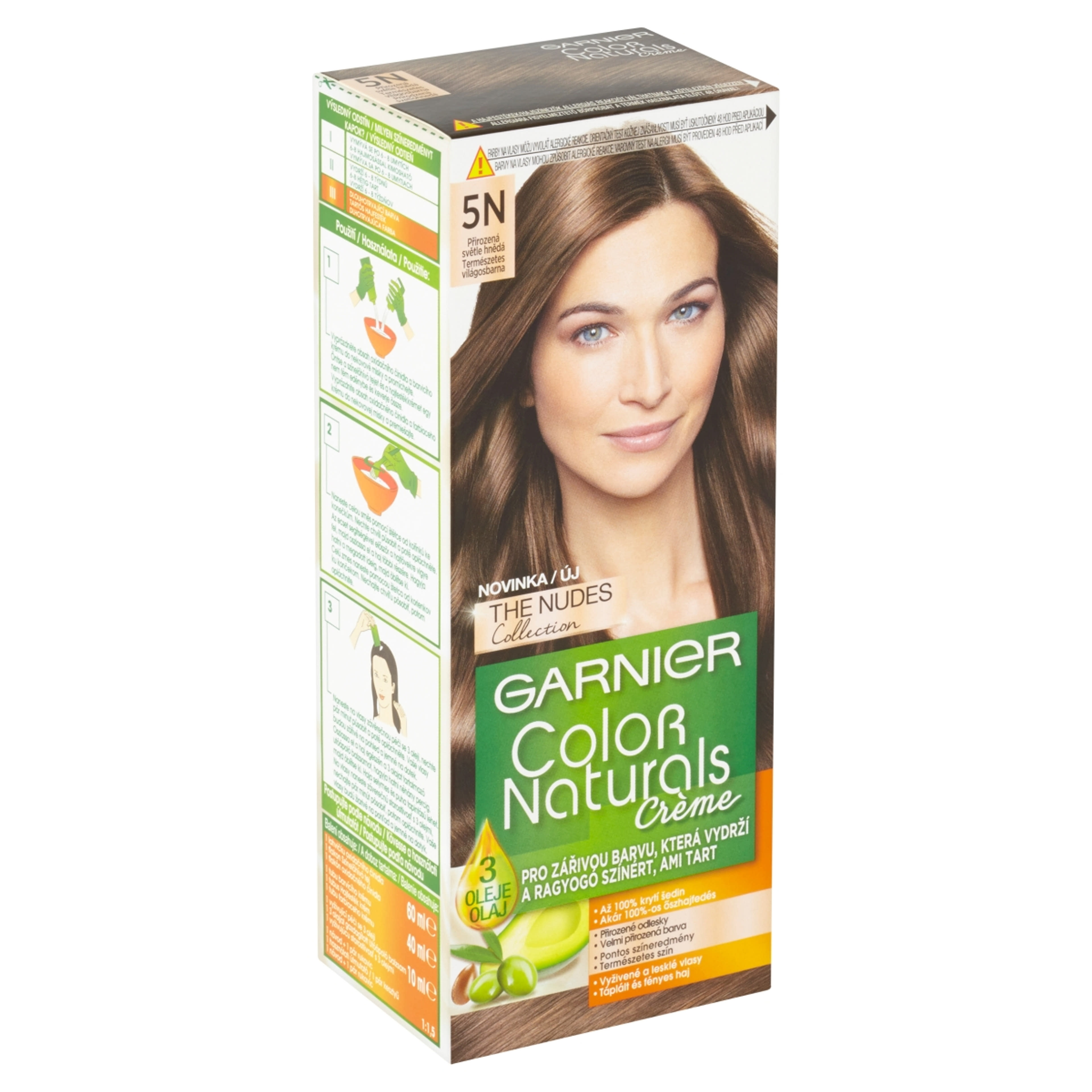 Garnier Color Naturals Tartós hajfesték 5N Természetes világosbarna - 1 db-3