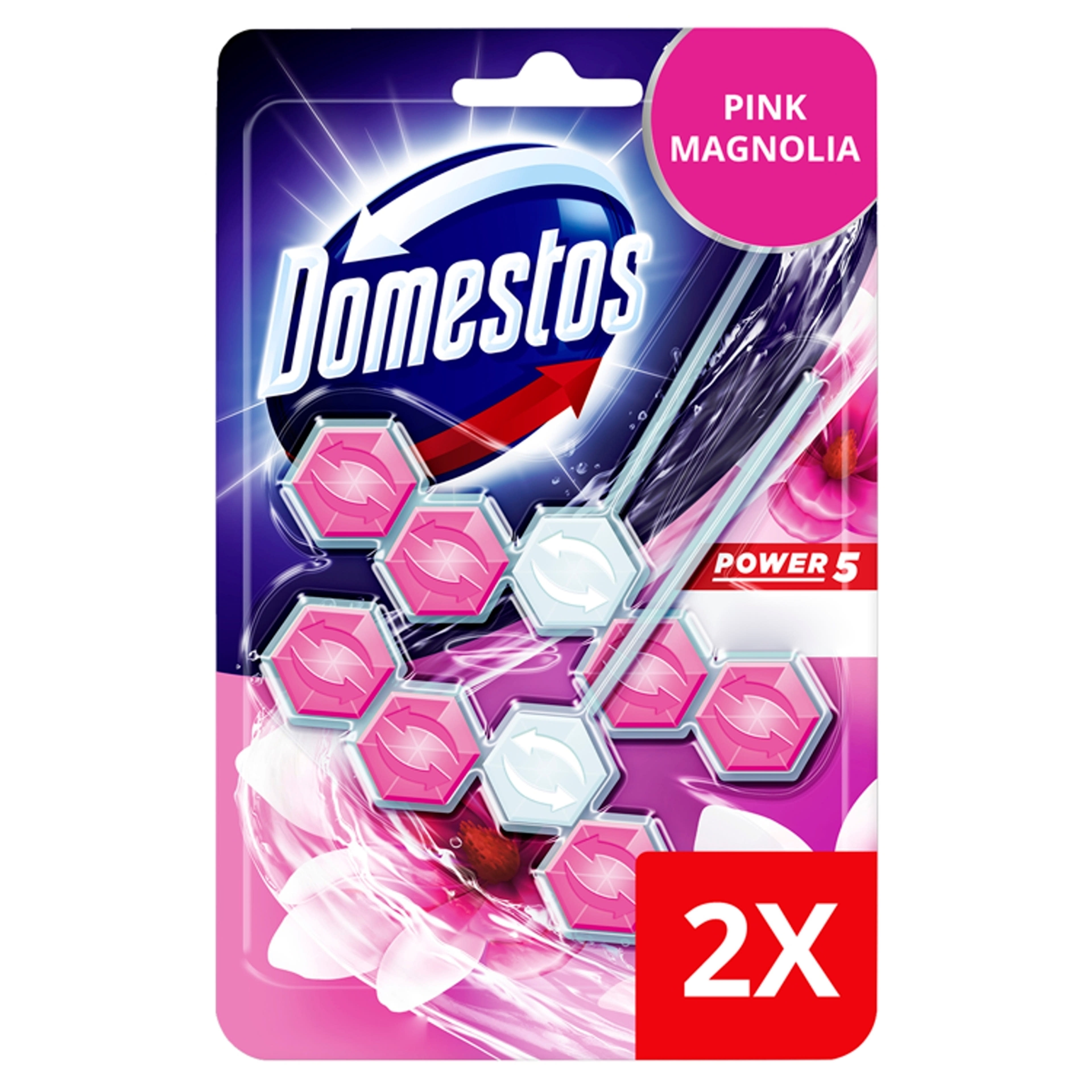 Domestos Power 5 Pink Magnolia WC-Frissítő (2x55 g) - 110 g-2