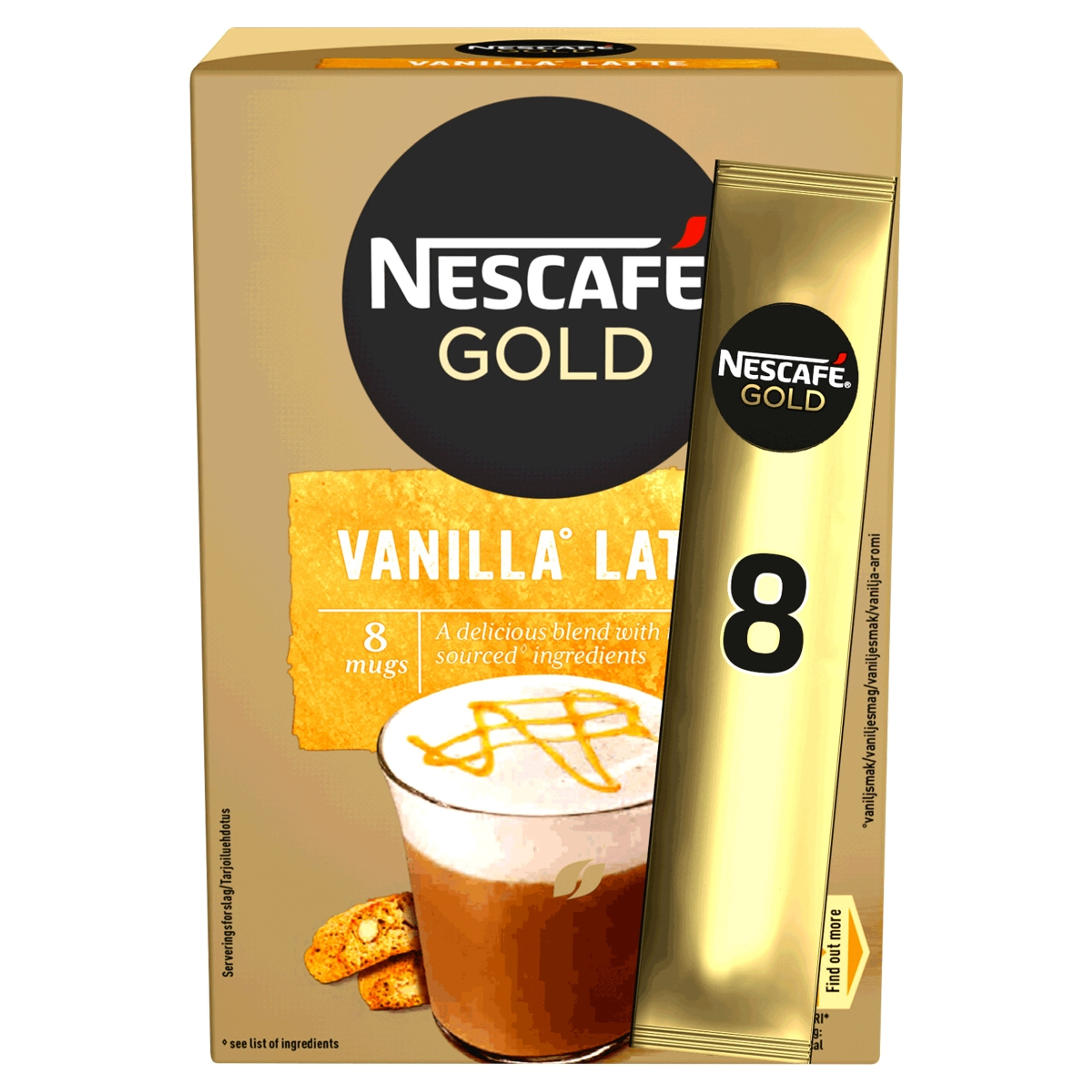 Nescafé Gold Cappuccino Vanília Latte azonnal oldódó kávé - 8 db-3