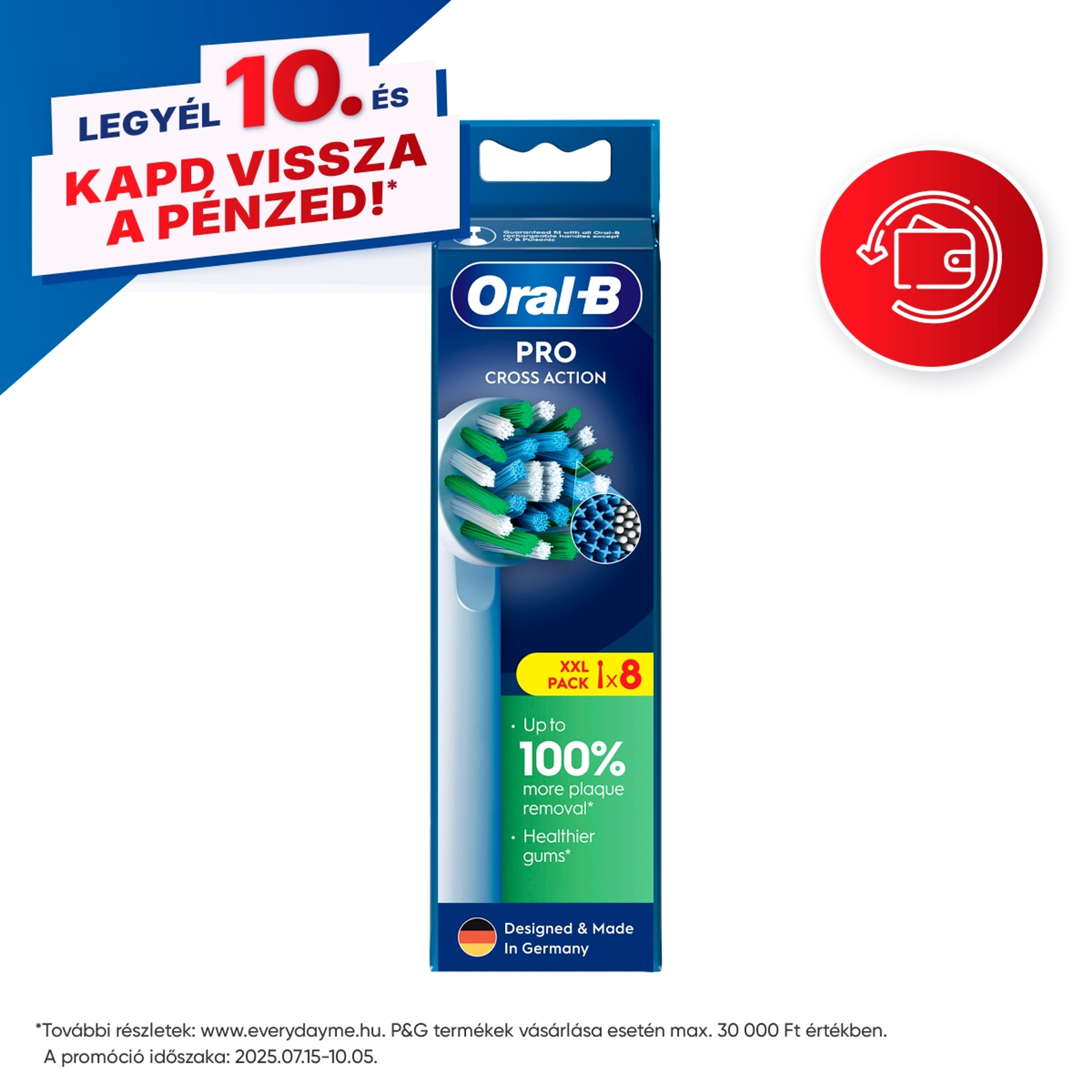Oral-B Pro Cross Action fogkefefej - 8 db