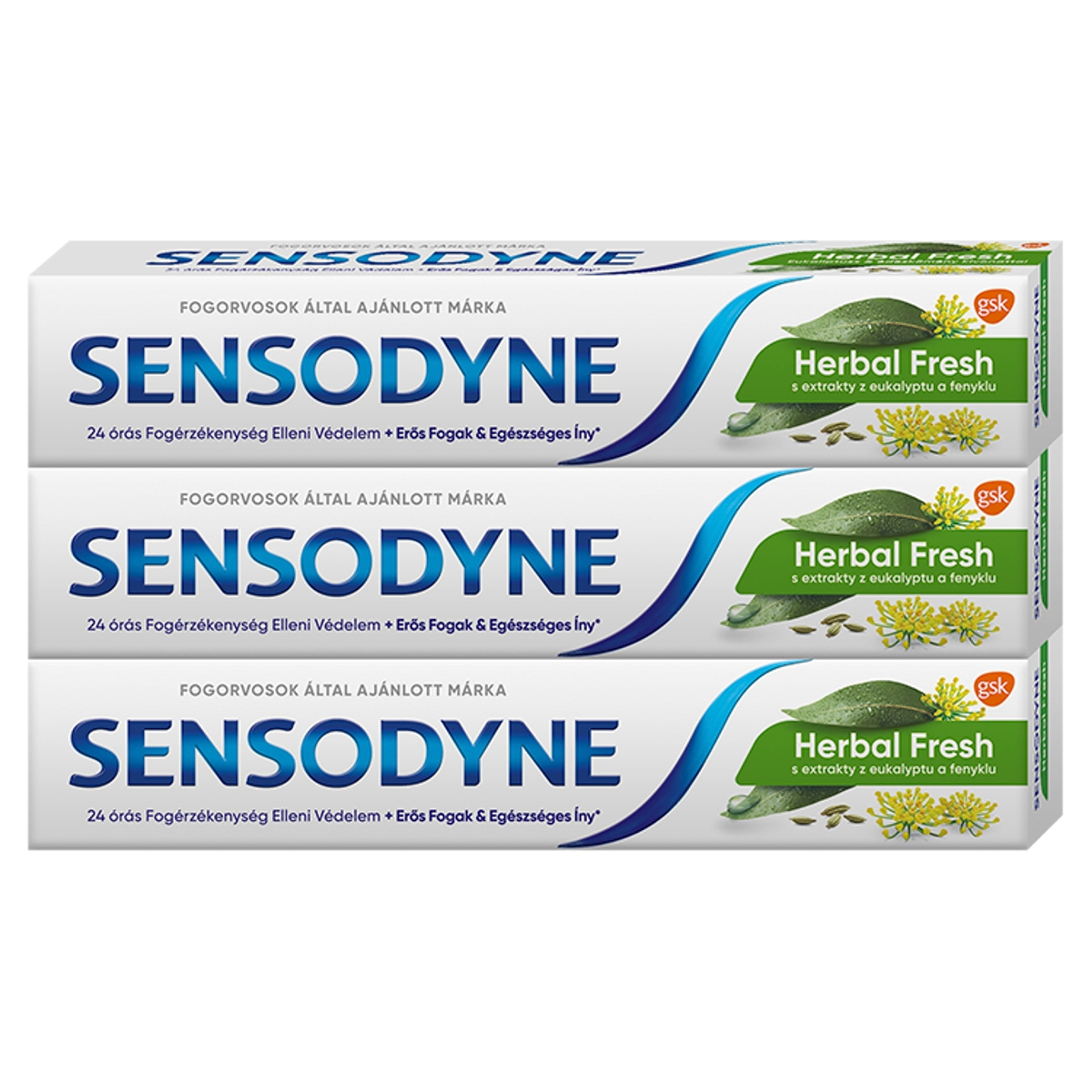 Sensodyne Herbal Fresh fogkrém Trio pack 3x75 ml - 225 ml