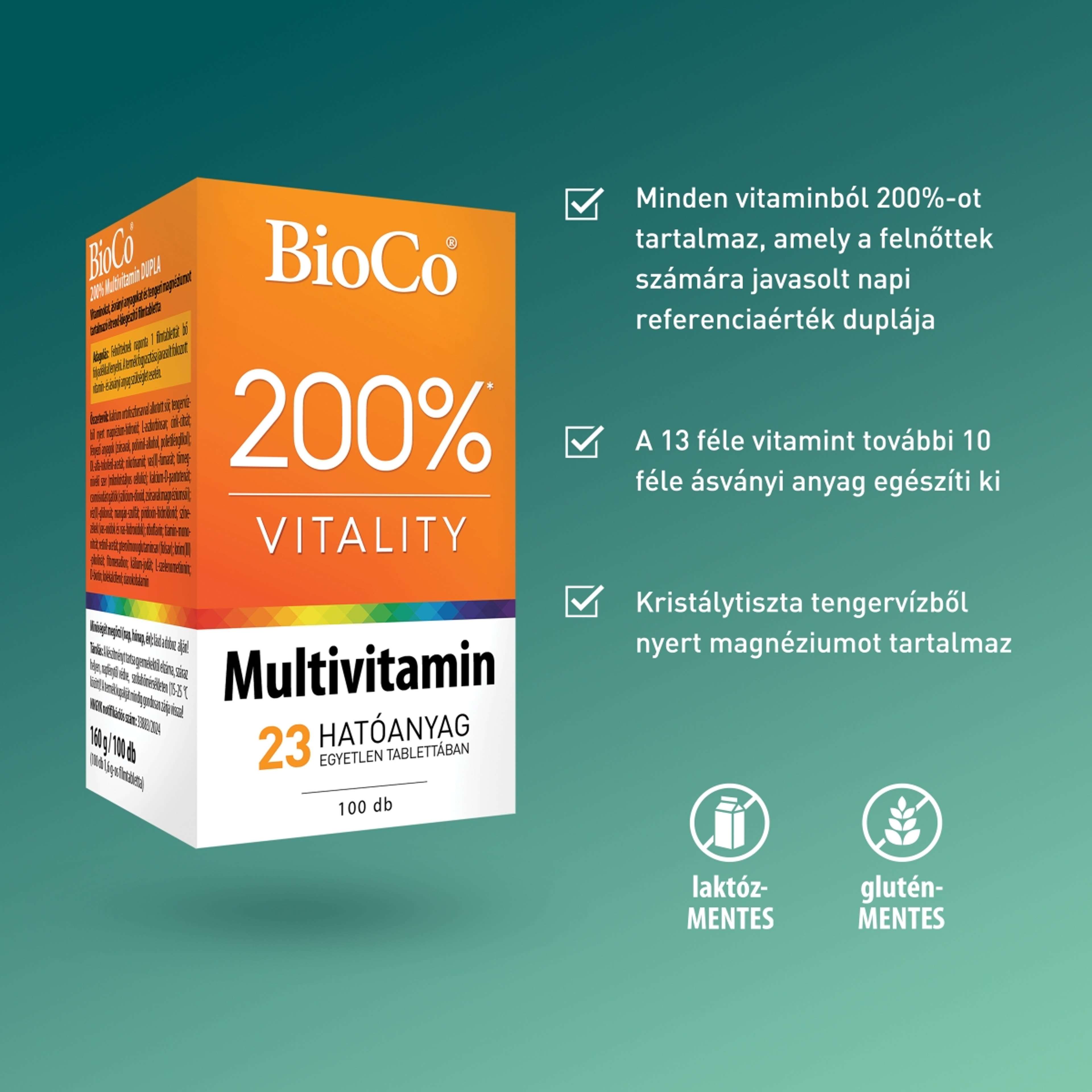 BioCo 200% Vitality Multivitamin Dupla étrend-kiegészítő filmtabletta - 100 db-4