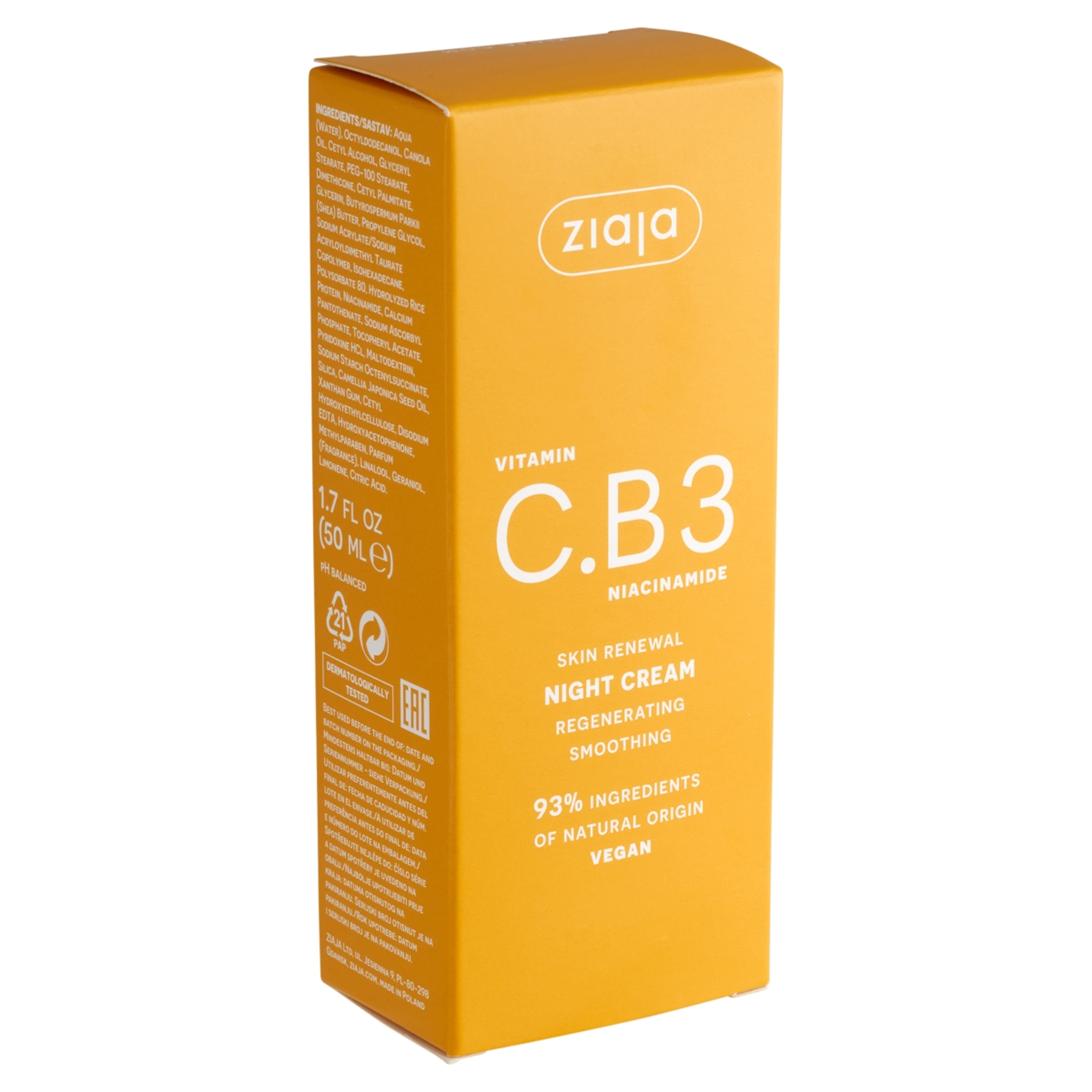 Ziaja C B3-vitamin éjszakai arckrém niacinamiddal - 50 ml-3