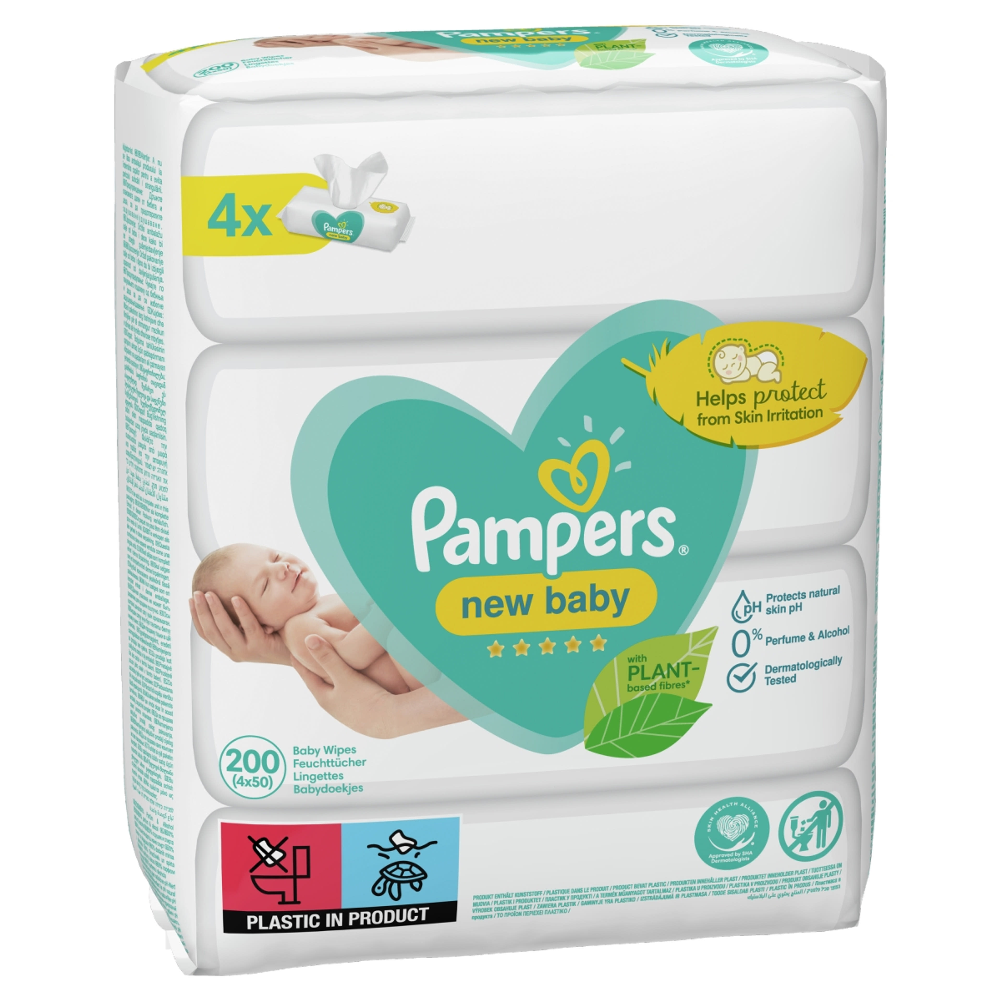 Pampers Sensitiv New Baby törlőkendő (4x50) - 200 db-2