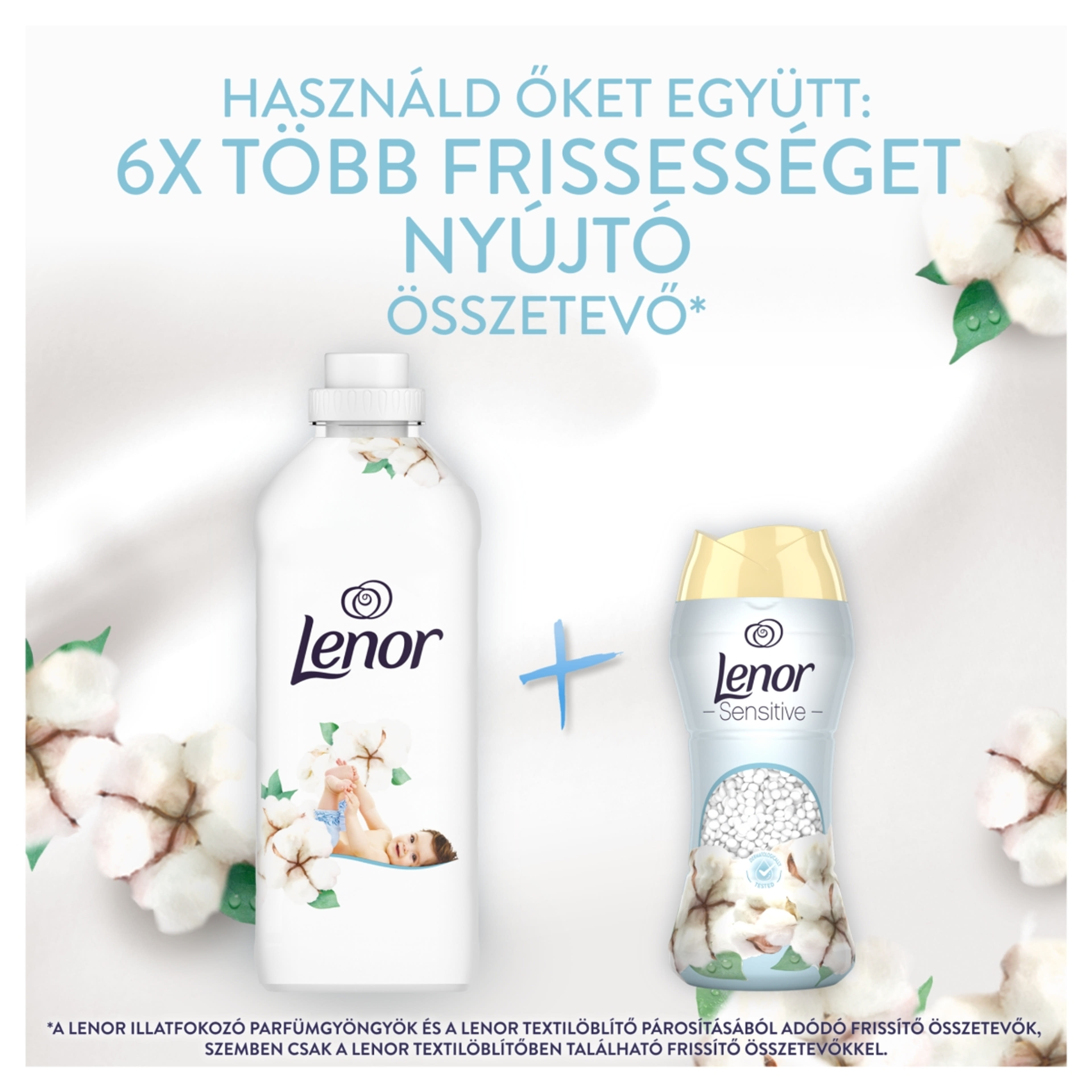 Lenor Sensitive Cotton Fresh öblítő duo 118 mosáshoz - 2478 ml-2
