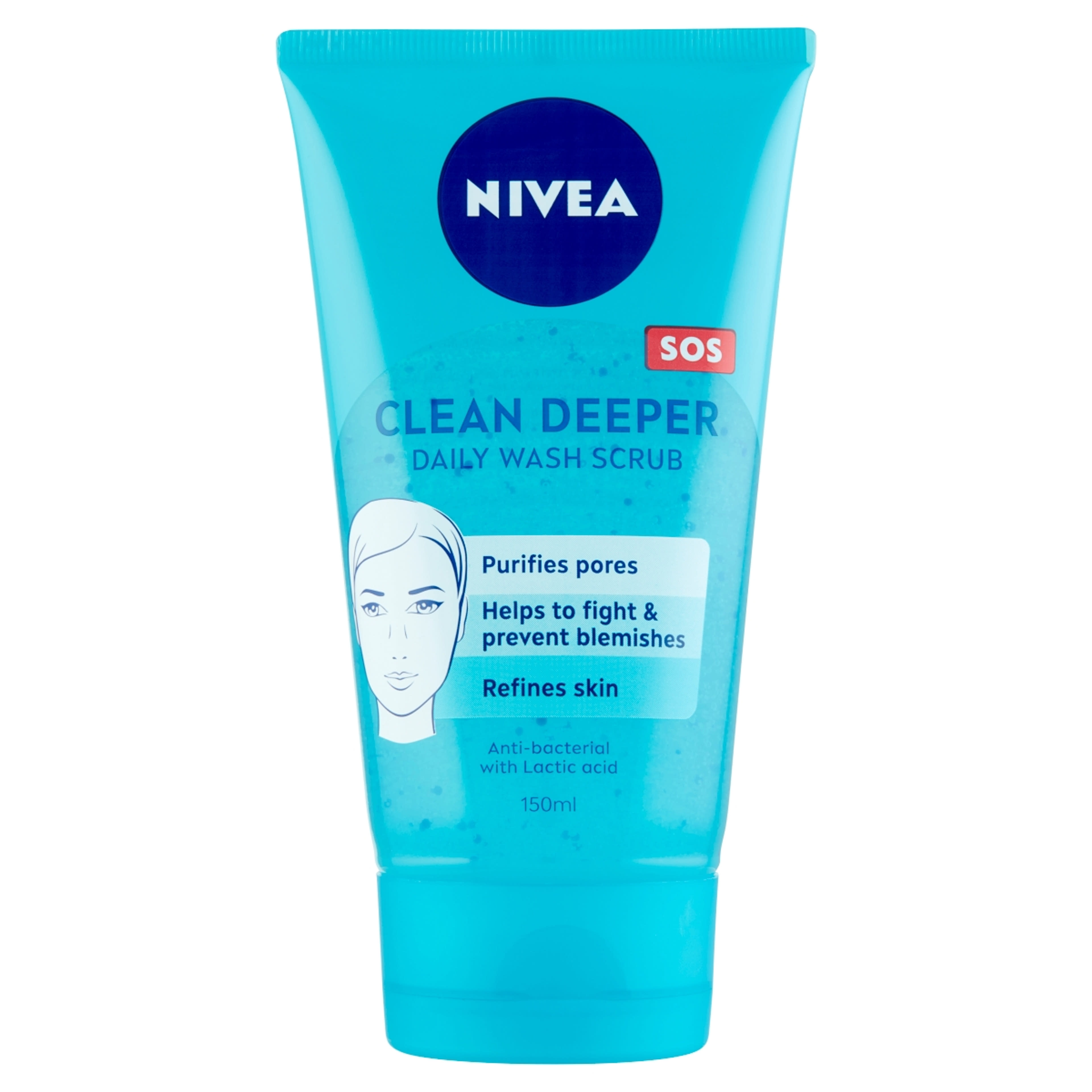 NIVEA Clean Deeper Radírozó Arclemosó Zsíros, Problémás Bőrre - 150 ml-1