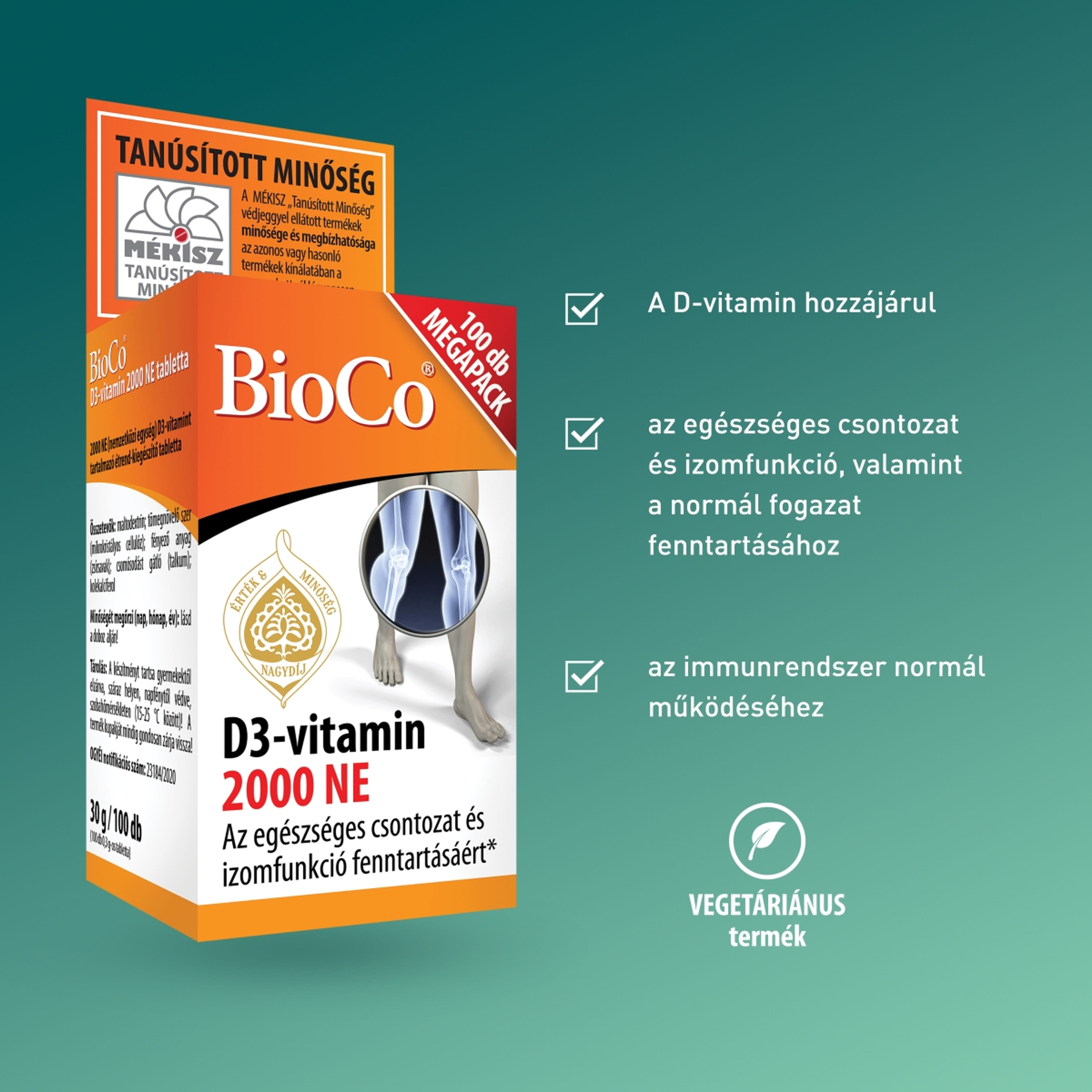 Bioco D3-vitamin 2000 Ne tabletta - 100 db-3