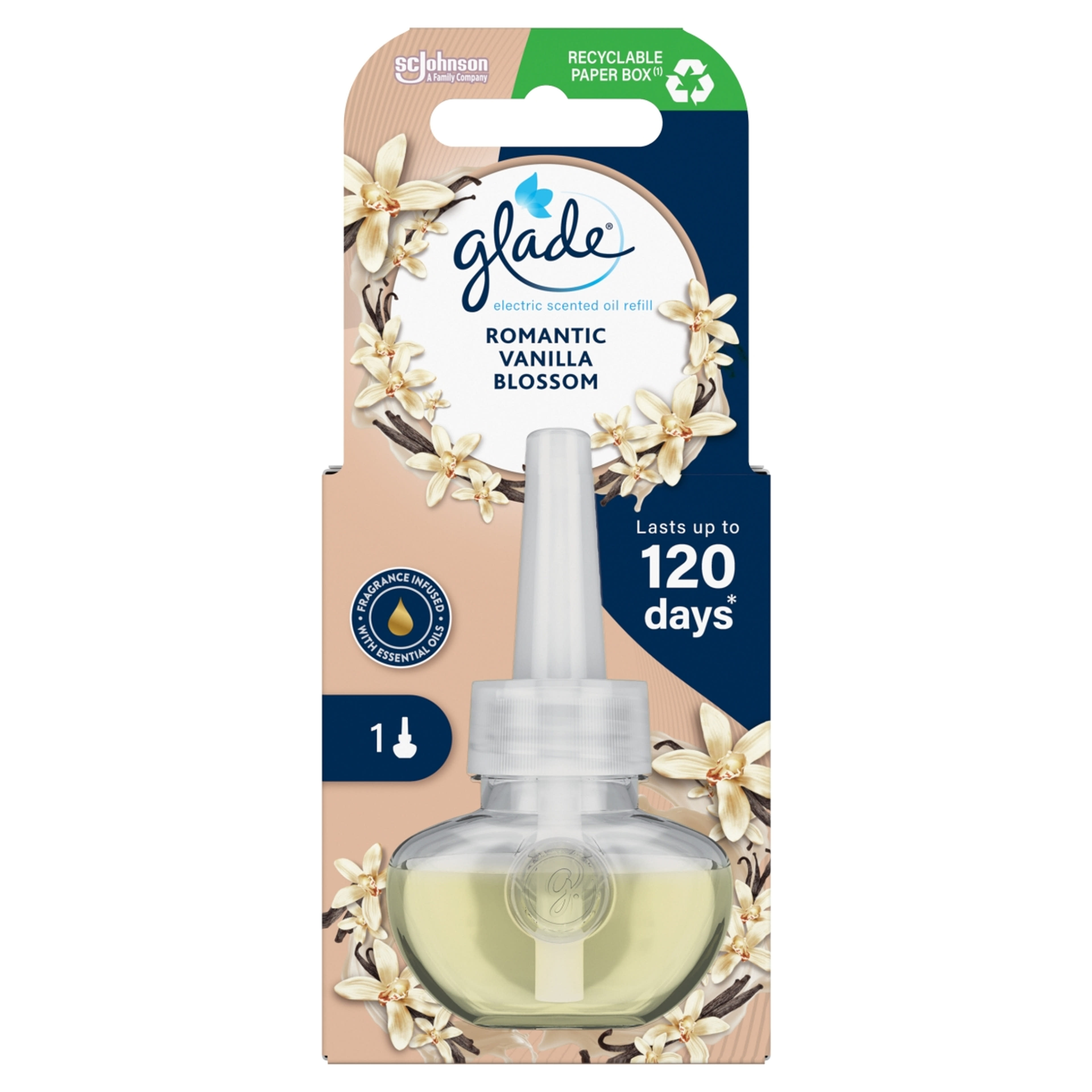Glade Romantic Vanilla Blossom elektromos légfrissítő készülék utántöltő - 20 ml