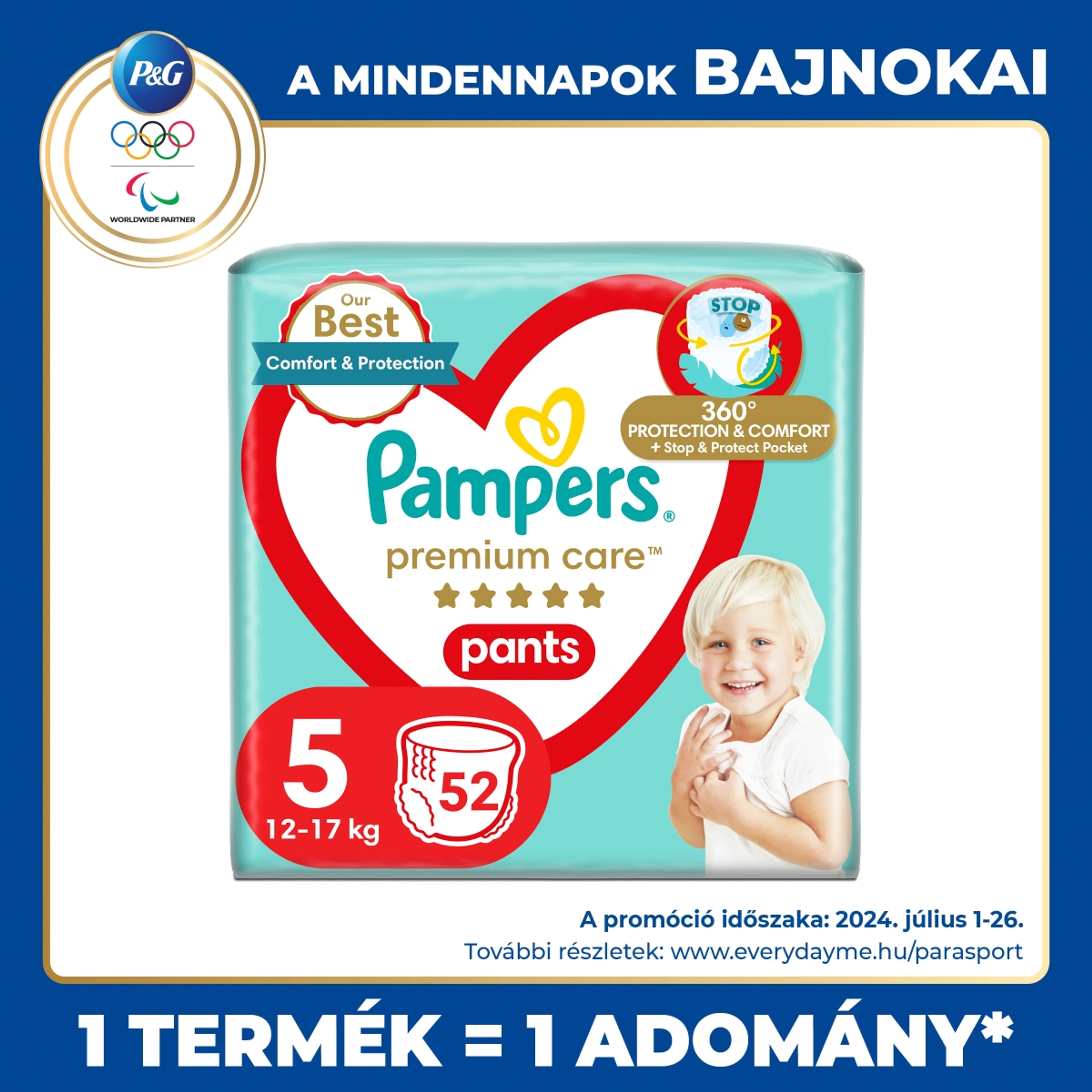 Pampers Premium Care Pants 5-ös 12-17 kg - 52 db