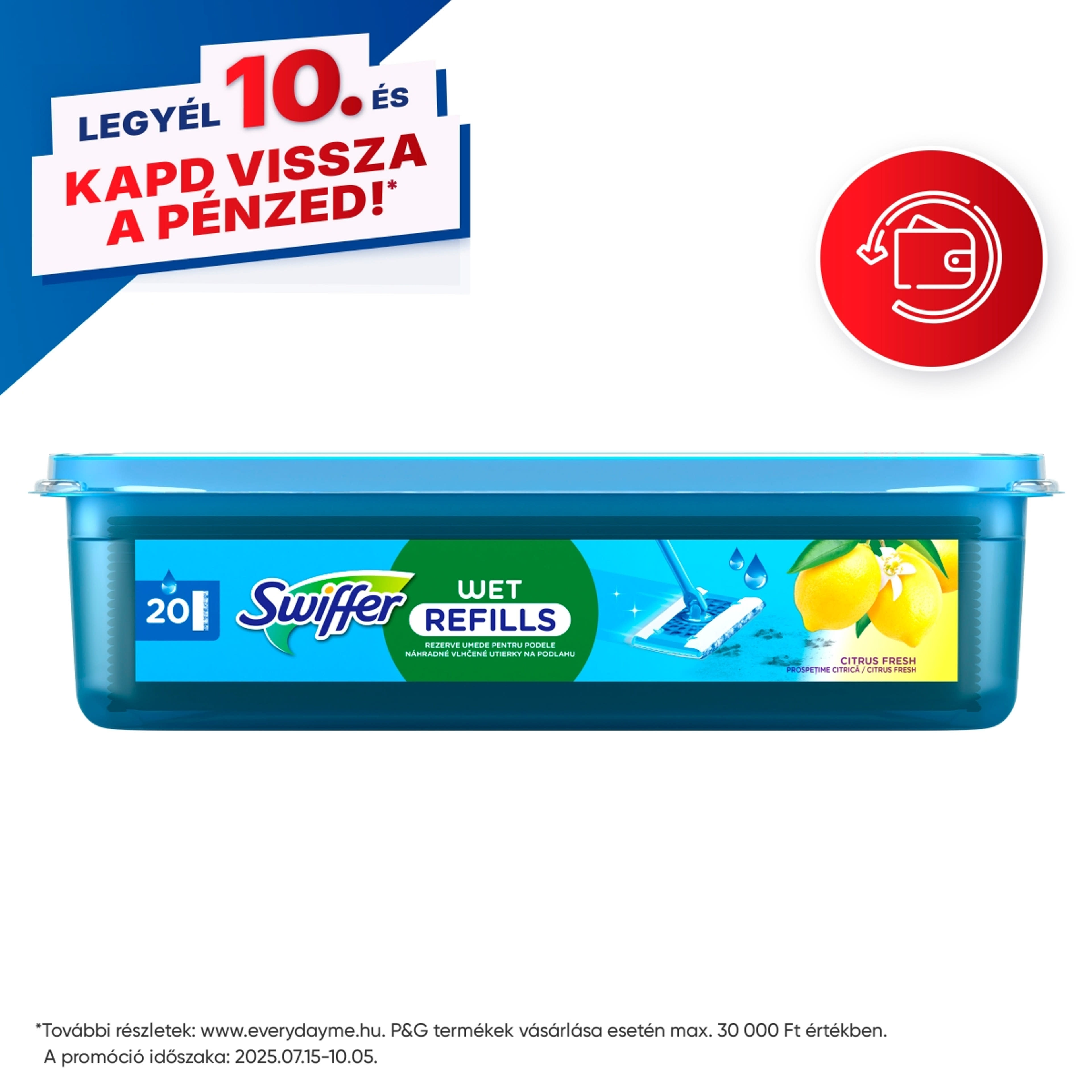 Swiffer Sweeper Citrus Fresh nedves padlótörlő kendő  - 40 db