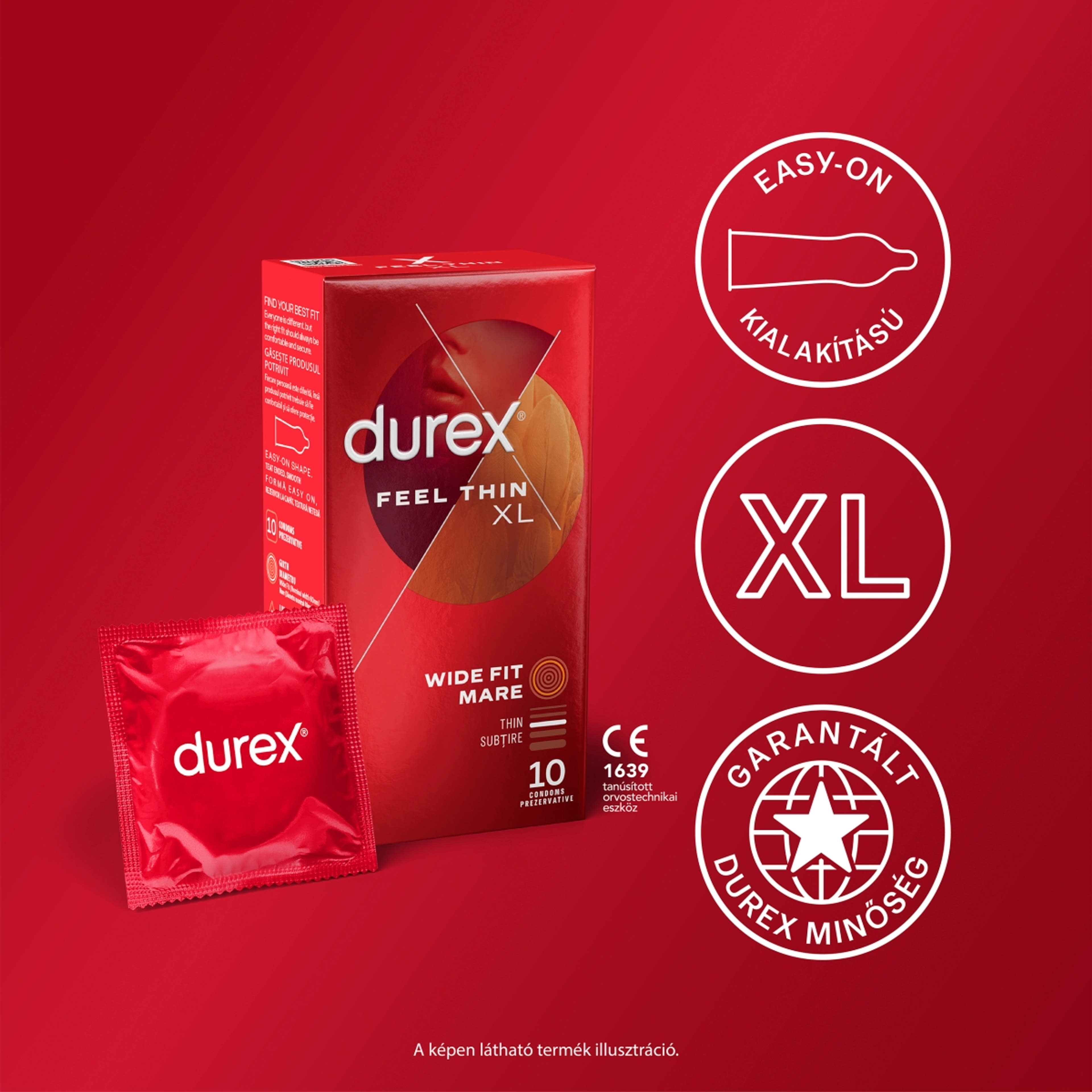 Durex Feel Thin XL óvszer - 10 db-3