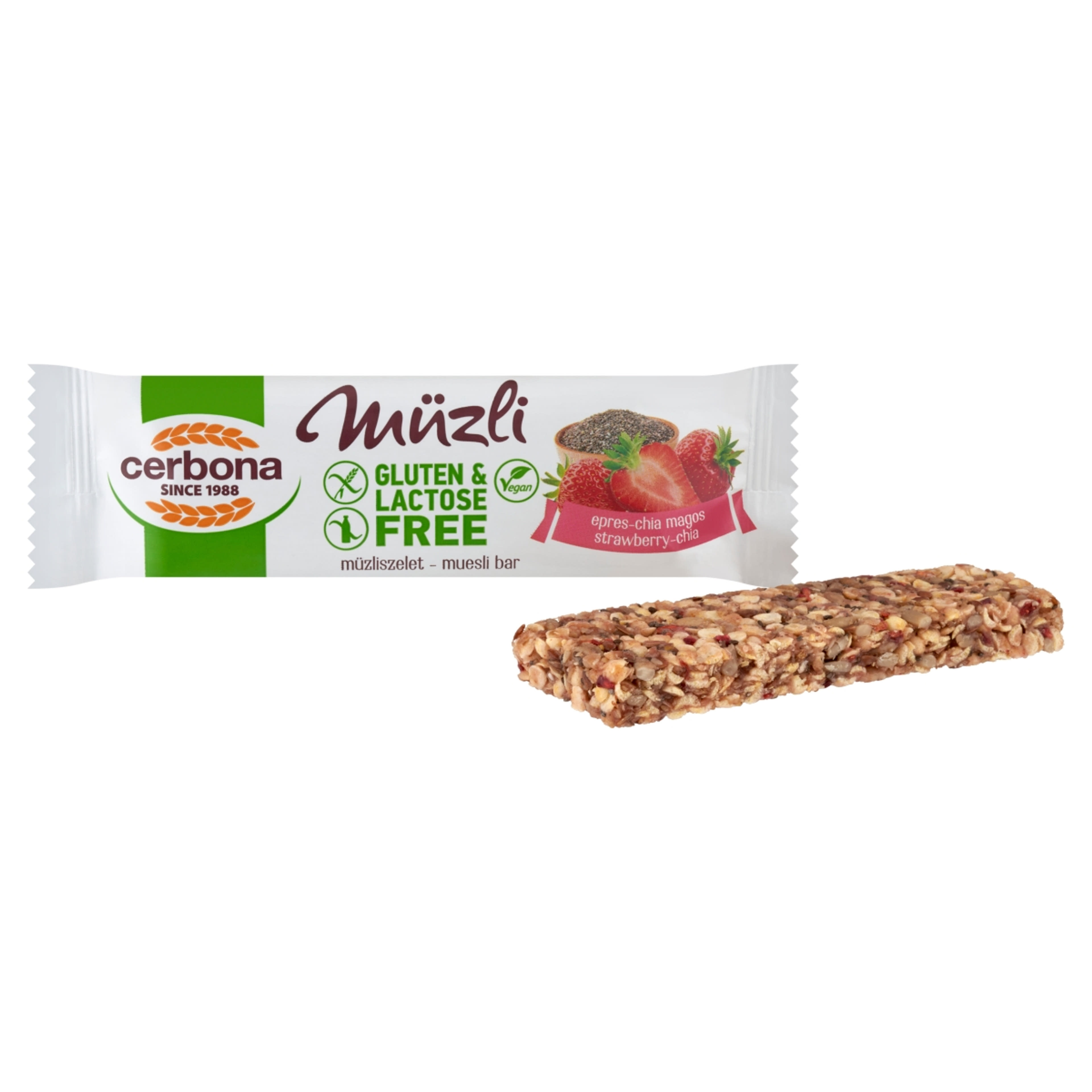 Cerbona gluténmentes epres, chia magos szelet - 35 g-2