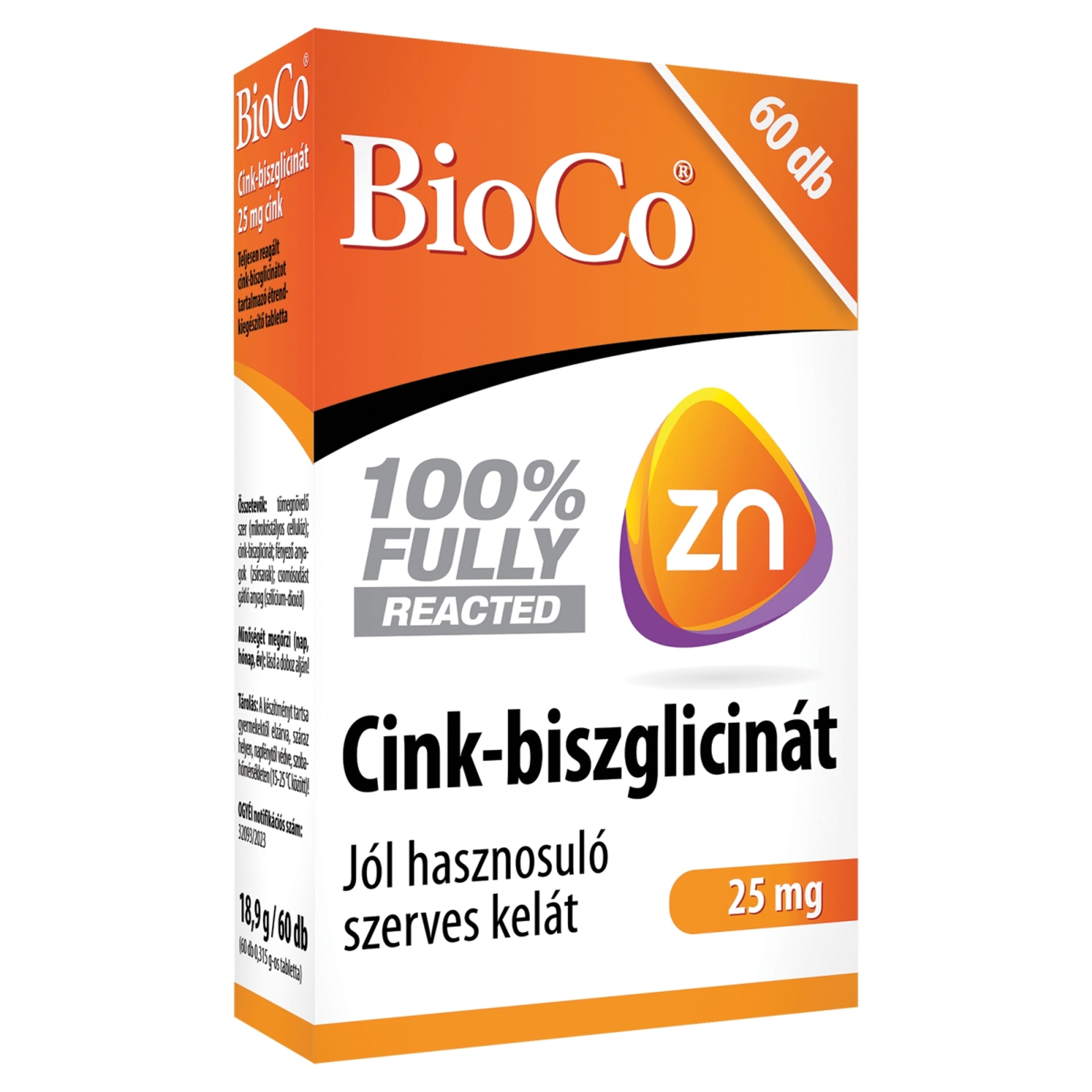 BioCo Cink-biszglicinát étrend-kiegészítő tabletta - 60 db-2