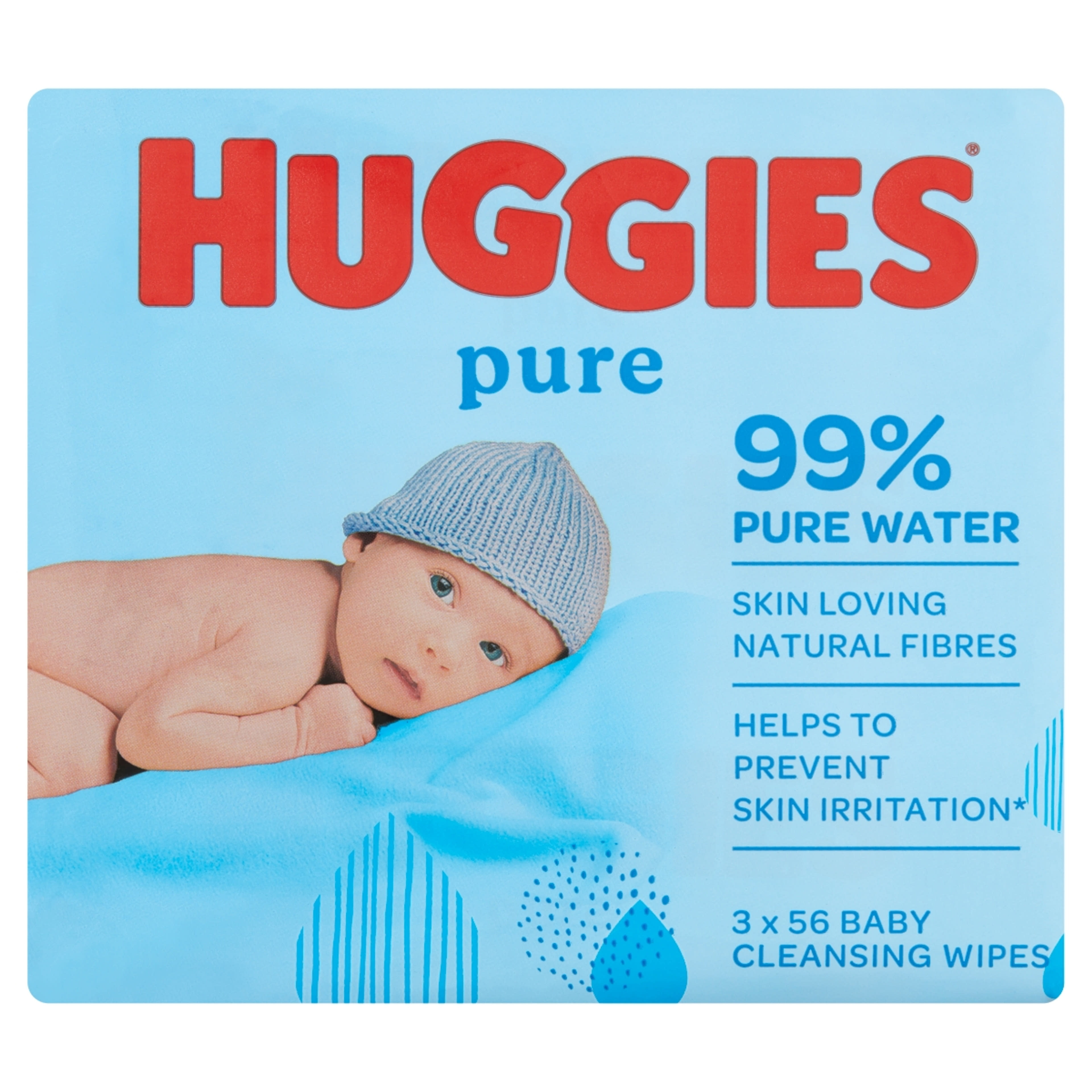 Huggies Pure tisztító babakendők 3 x 56 db - 168 db-1