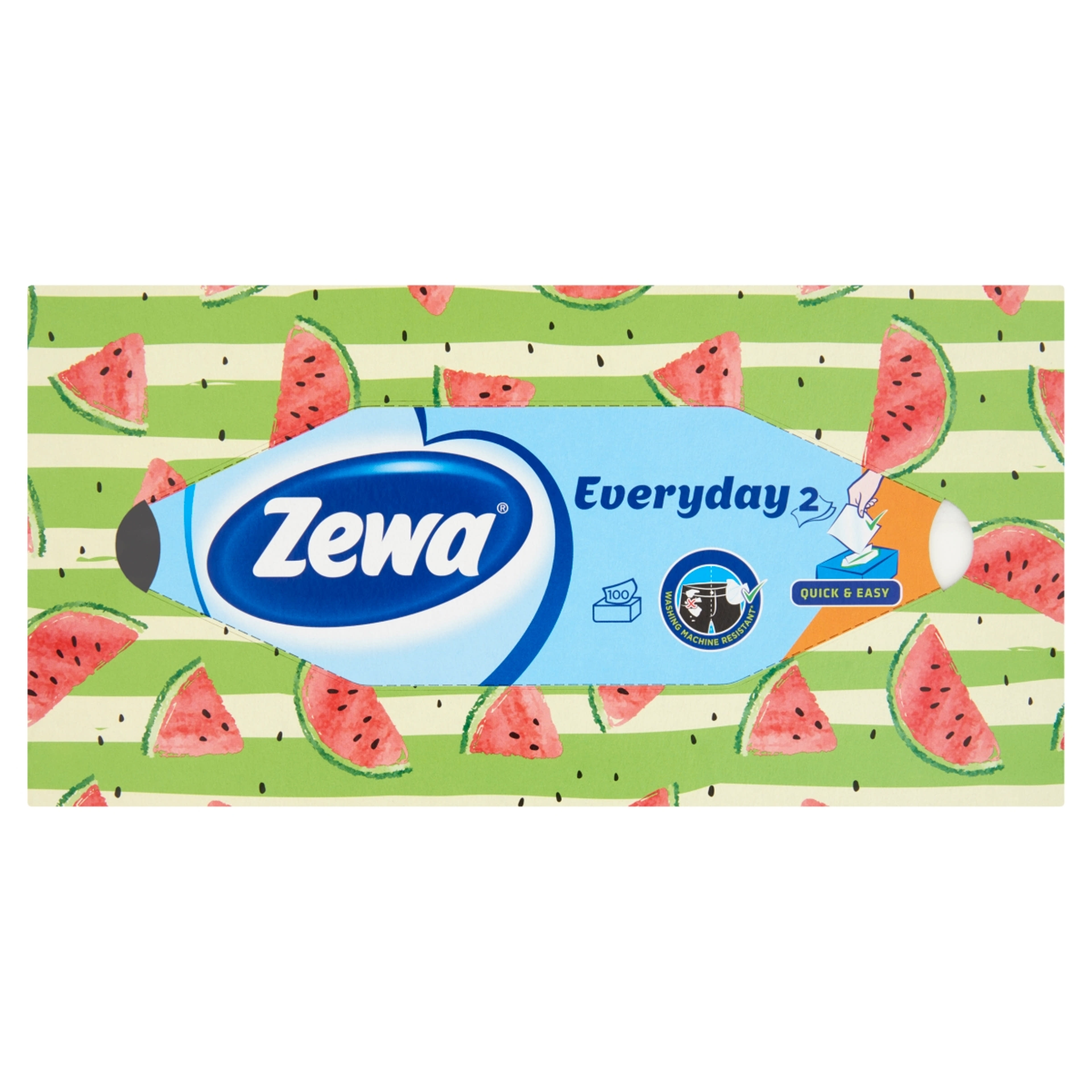 Zewa Everyday Illatmentes 2 Rétegű Dobozos Papírzsebkendő - 100 db-1