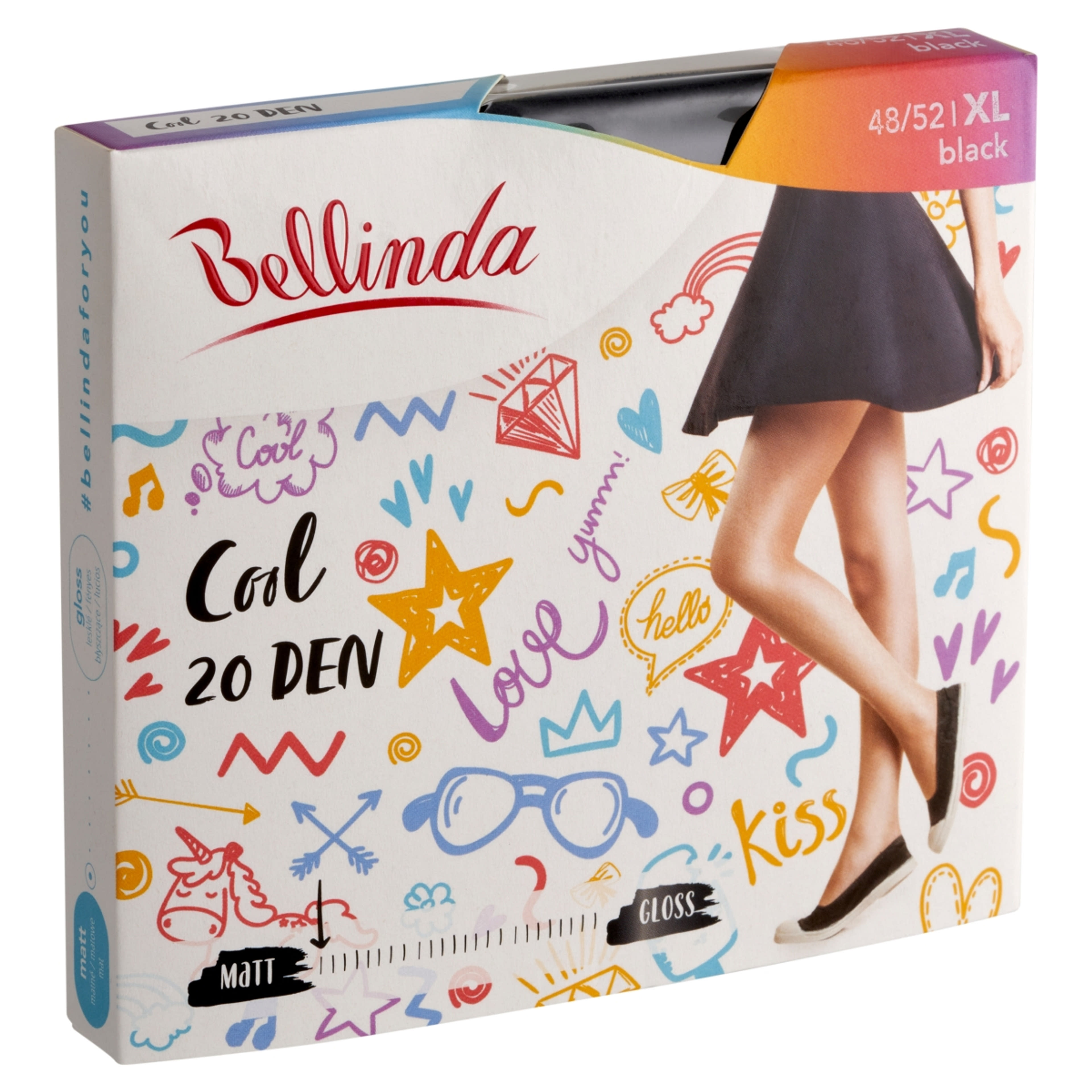 Bellinda Cool 20 Den Fekete XL Harisnya - 1 db-2