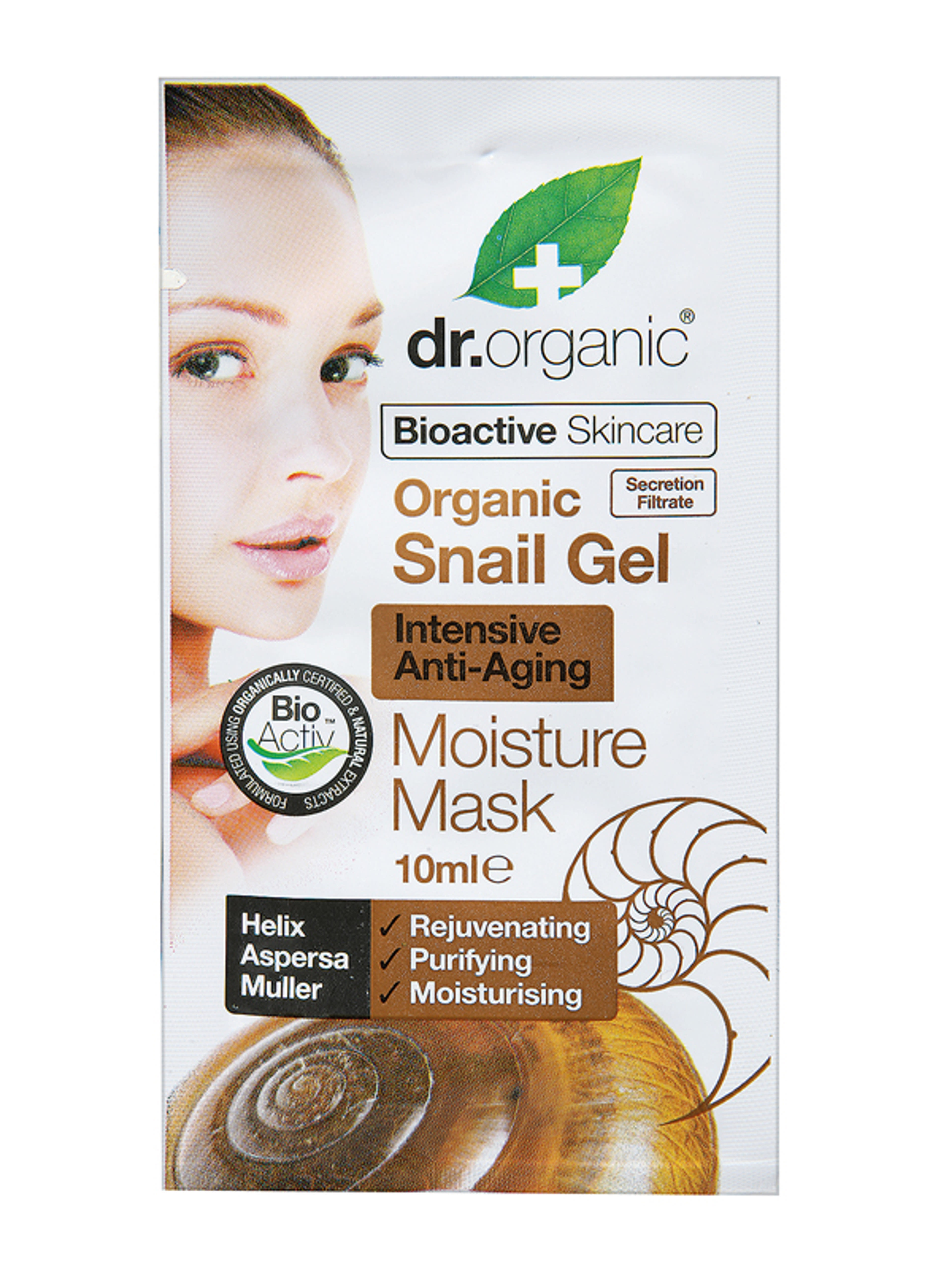 Dr. Organic Bioaktív hidratáló arcpakolás csigagéllel - 10 ml-1