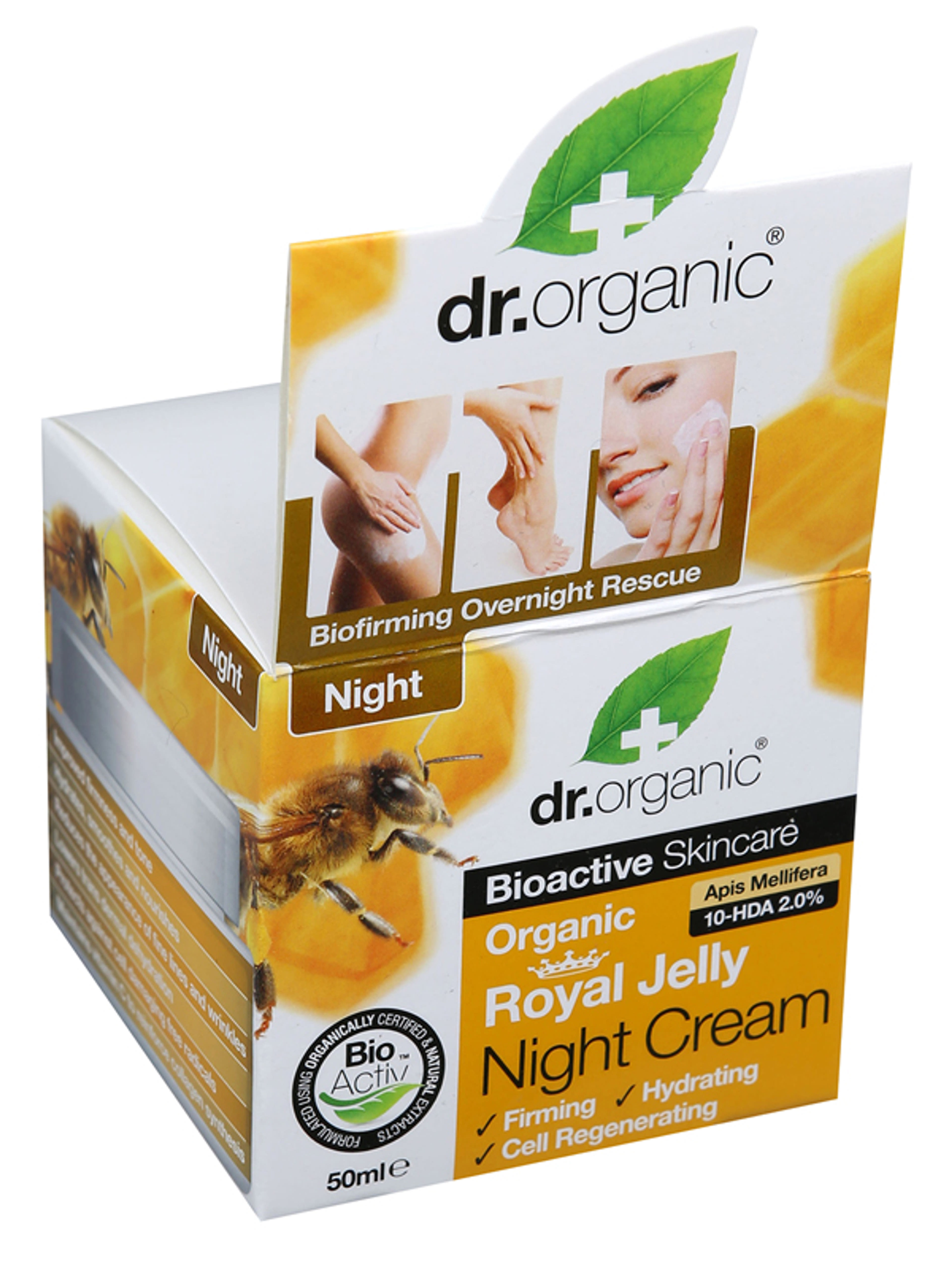 Dr. Organic éjszakai krém bio méhpempővel - 50 ml
