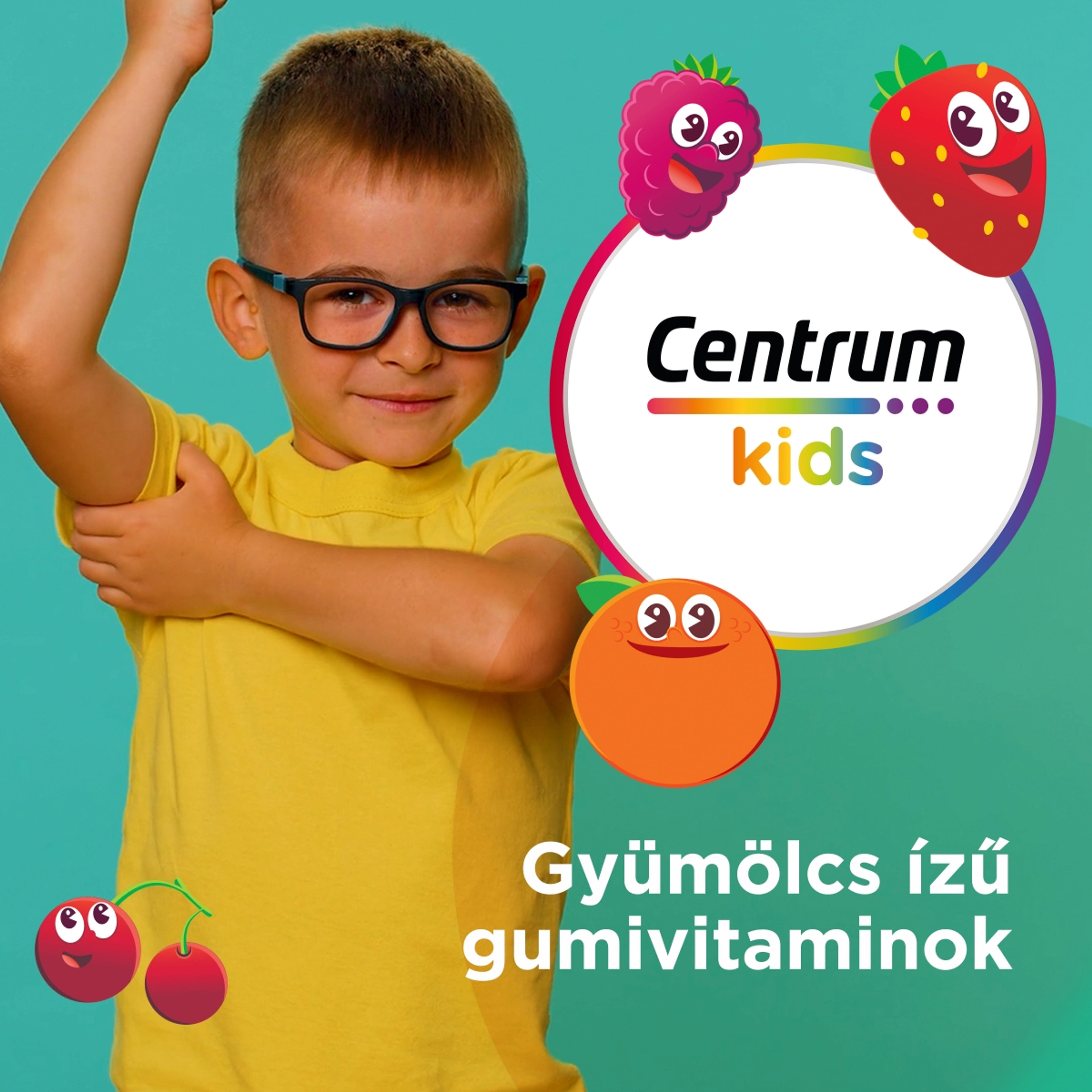 Centrum Kids Multifruit gumivitamin narancs, cseresznye és eper izesítésű - 60 db-3