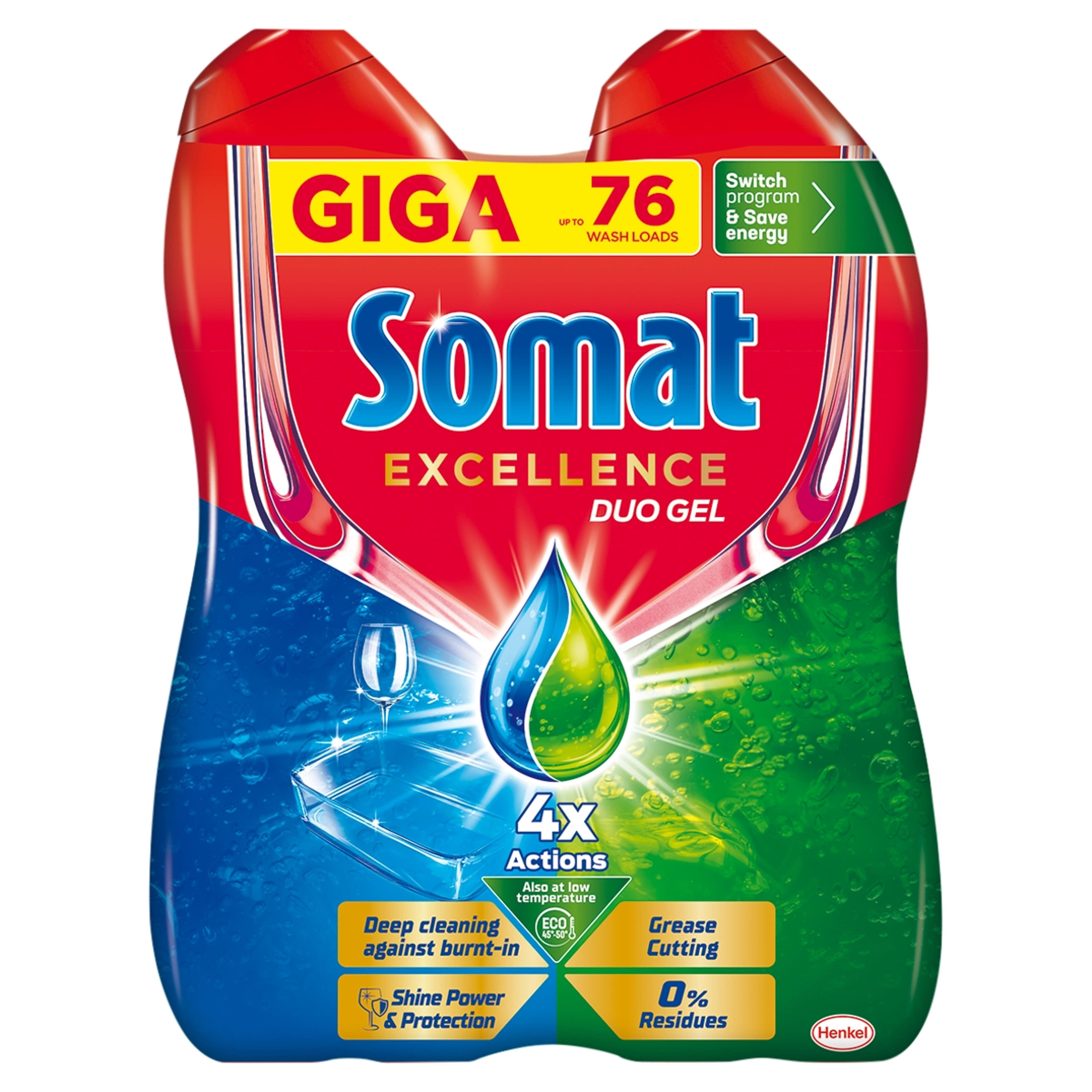 Somat Excellence Duo Gel mosogatógél 76 mosogatás - 1368 ml-1