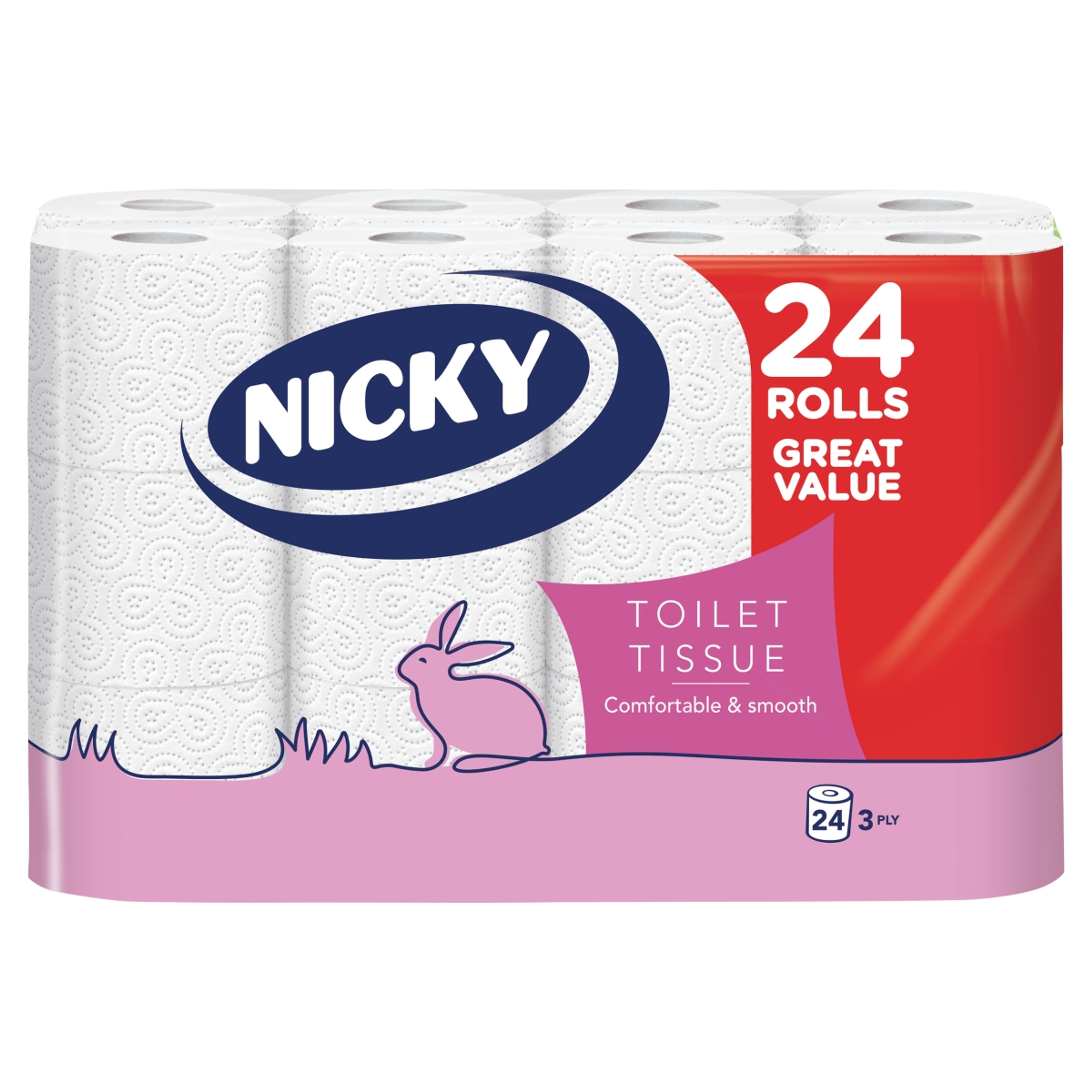 Nicky Great Value toalettpapír 3 rétegű - 24 db