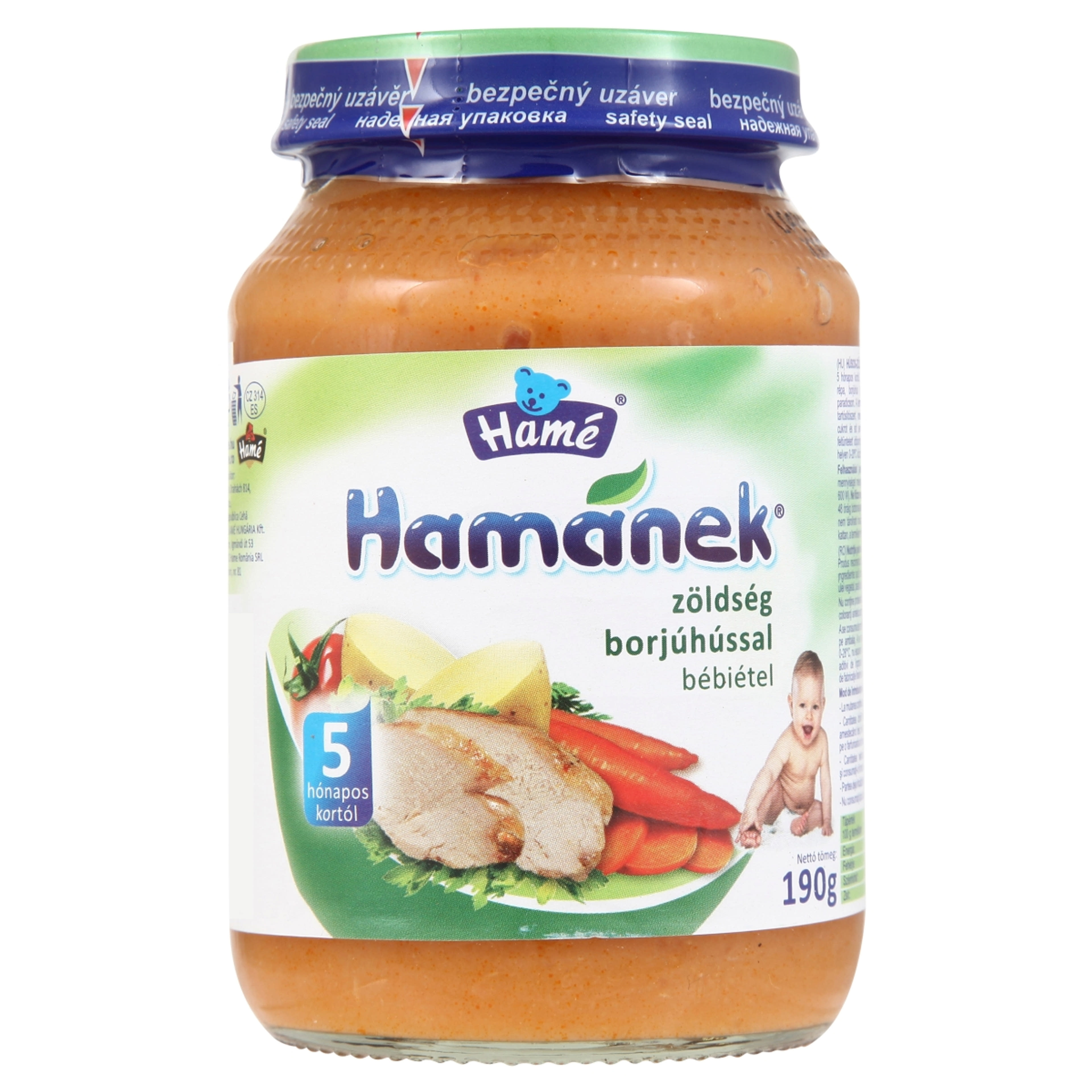 Hamánek Bébiétel Zöldség Borjúhússal 5 Hónapos Kortól - 190 g