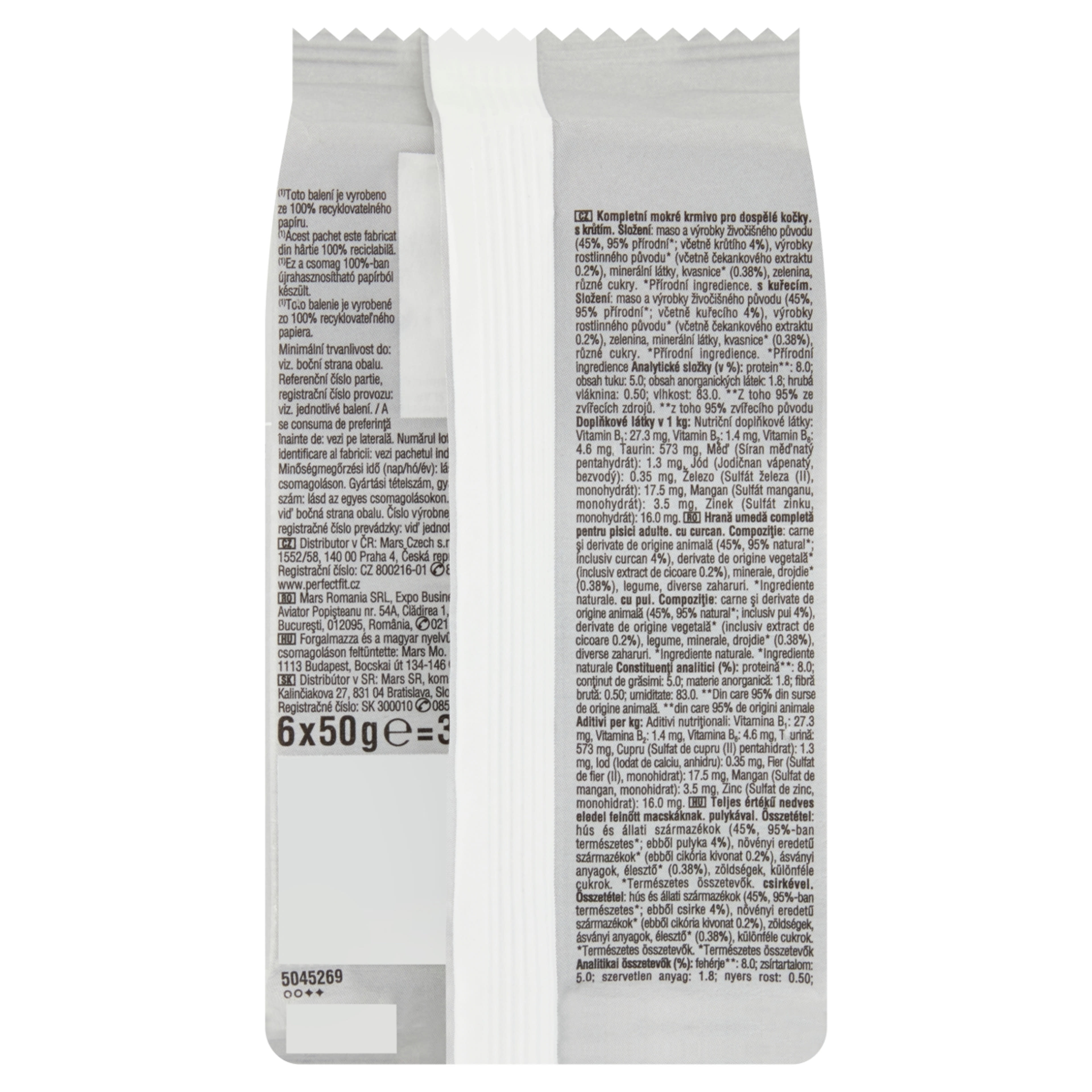 Perfect Fit Natural Vitality mini alutasak macskáknak, csirkével, pulykával és hallal 6*50 g - 300 g-3