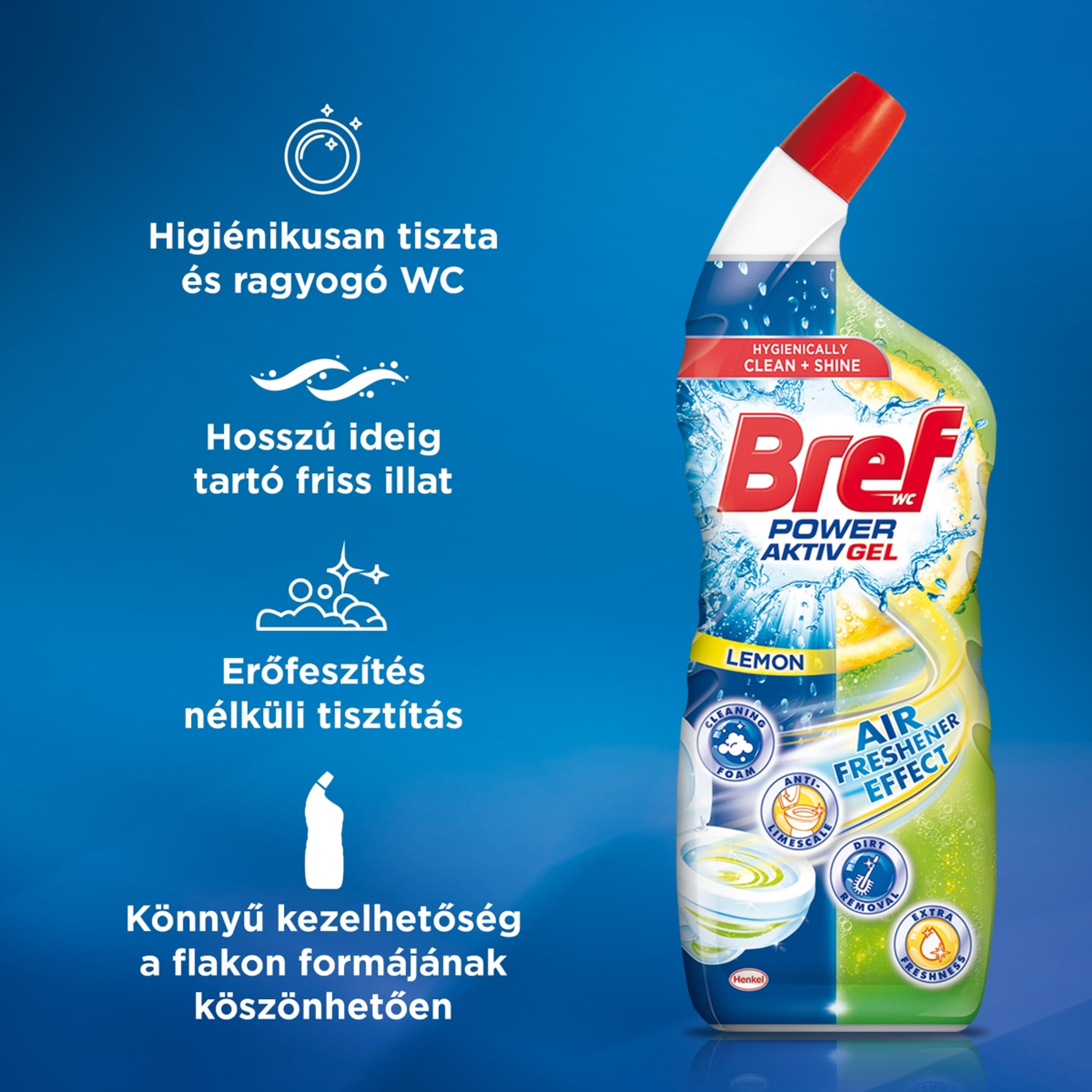 Bref Power Aktiv Gel Lemon WC tisztító - 700 ml-2