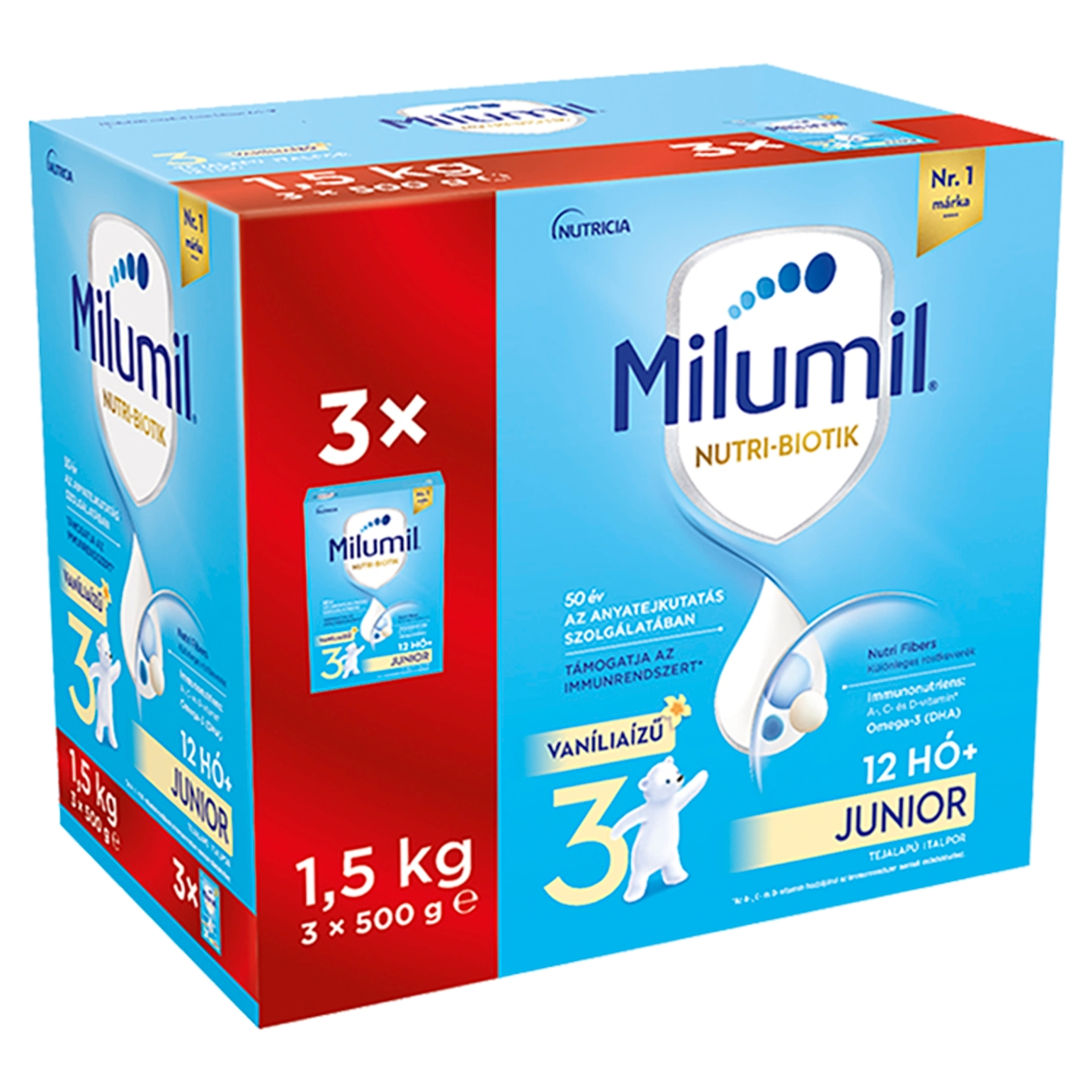 Milumil 3 Junior vanília ízű ital 12 hónapos kortól - 1500 g