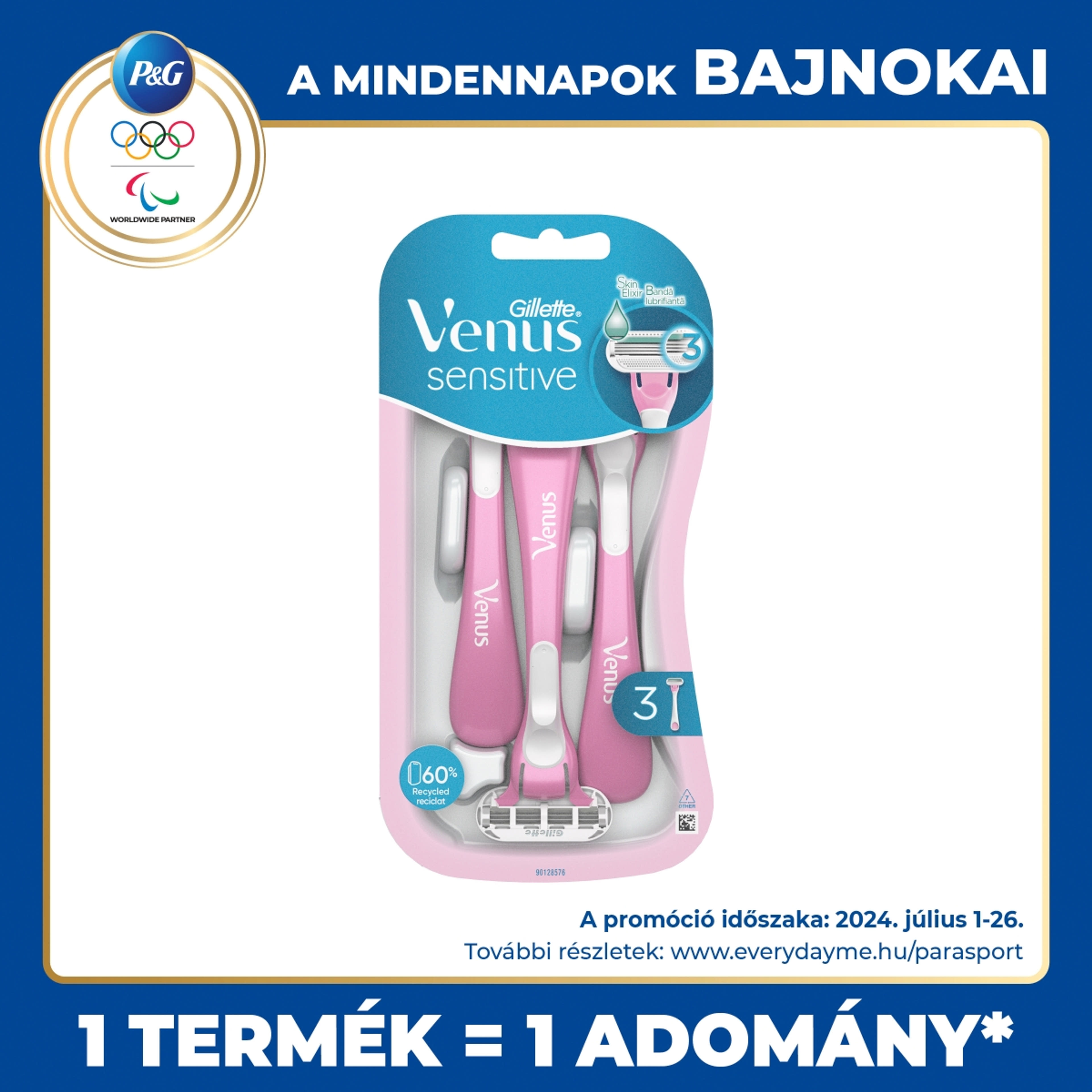 Gillette Venus Sensitive eldobható borotva 3 pengés - 3 db