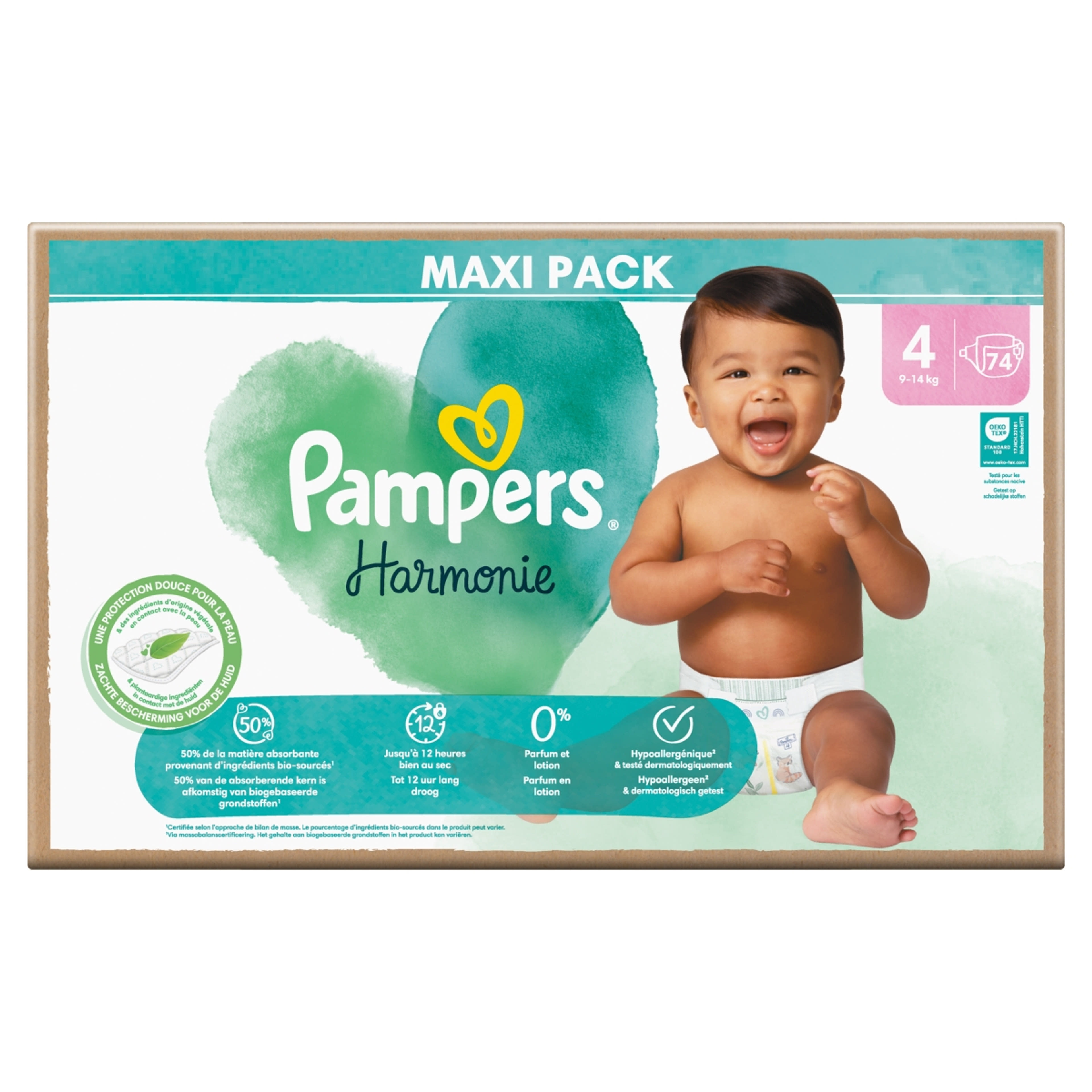 Pampers Harmonie Baby pelenka 4-es 9-14 kg - 74 db