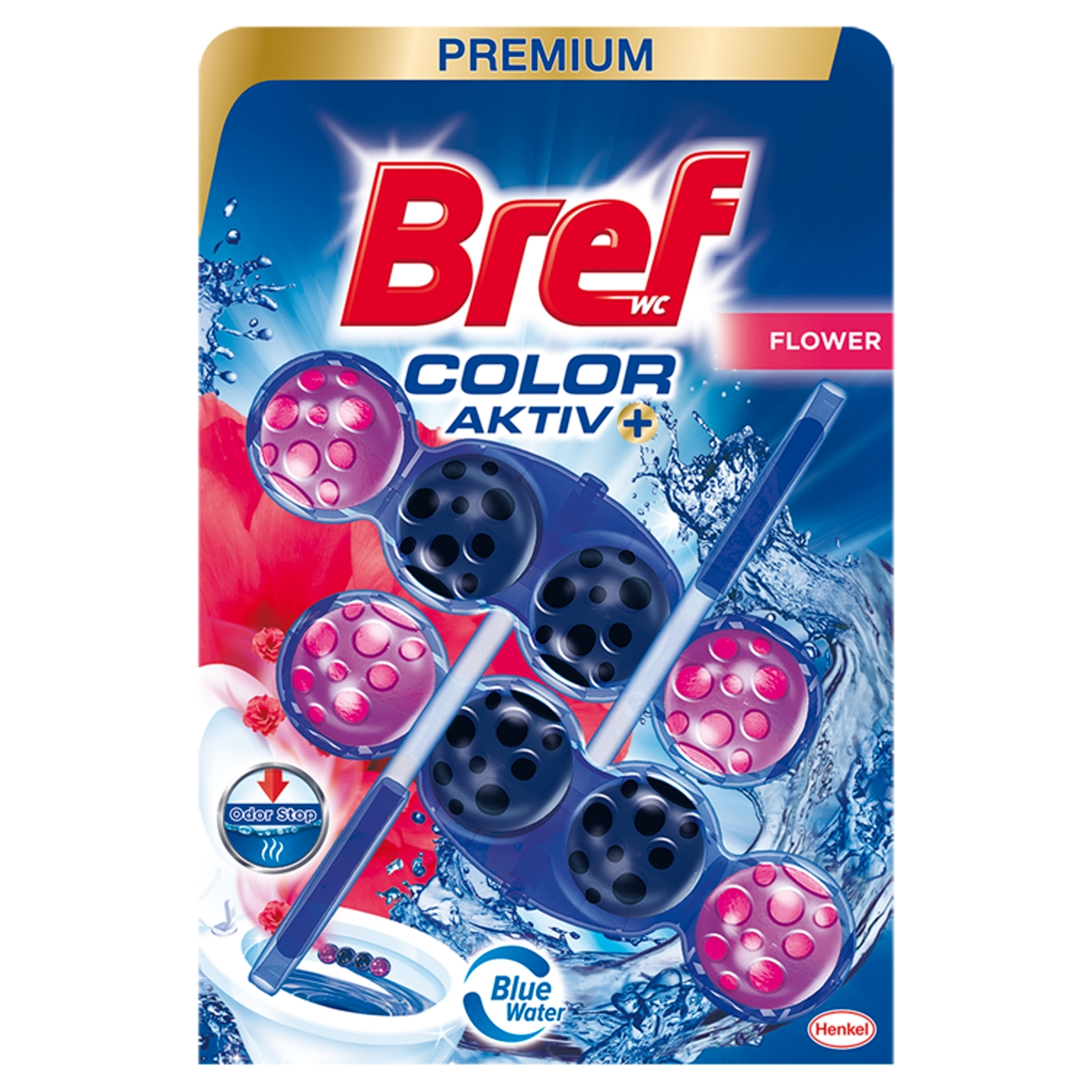 Bref Blue Aktiv Fresh Flower WC illatosító (2x50 g) - 100 g-1