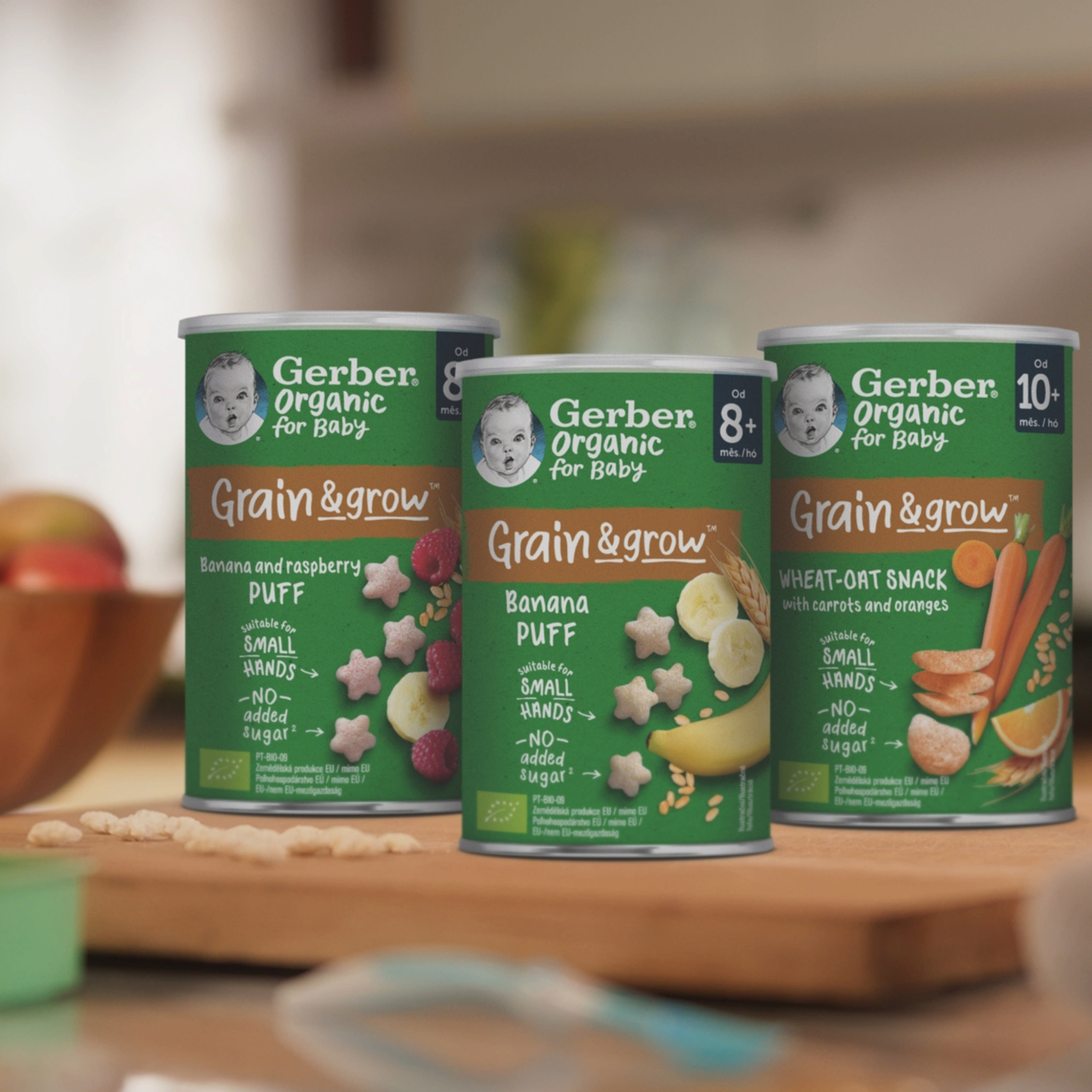 Gerber Organic banános és málnás bio gabonasnack 8 hónapos kortól - 35 g-9