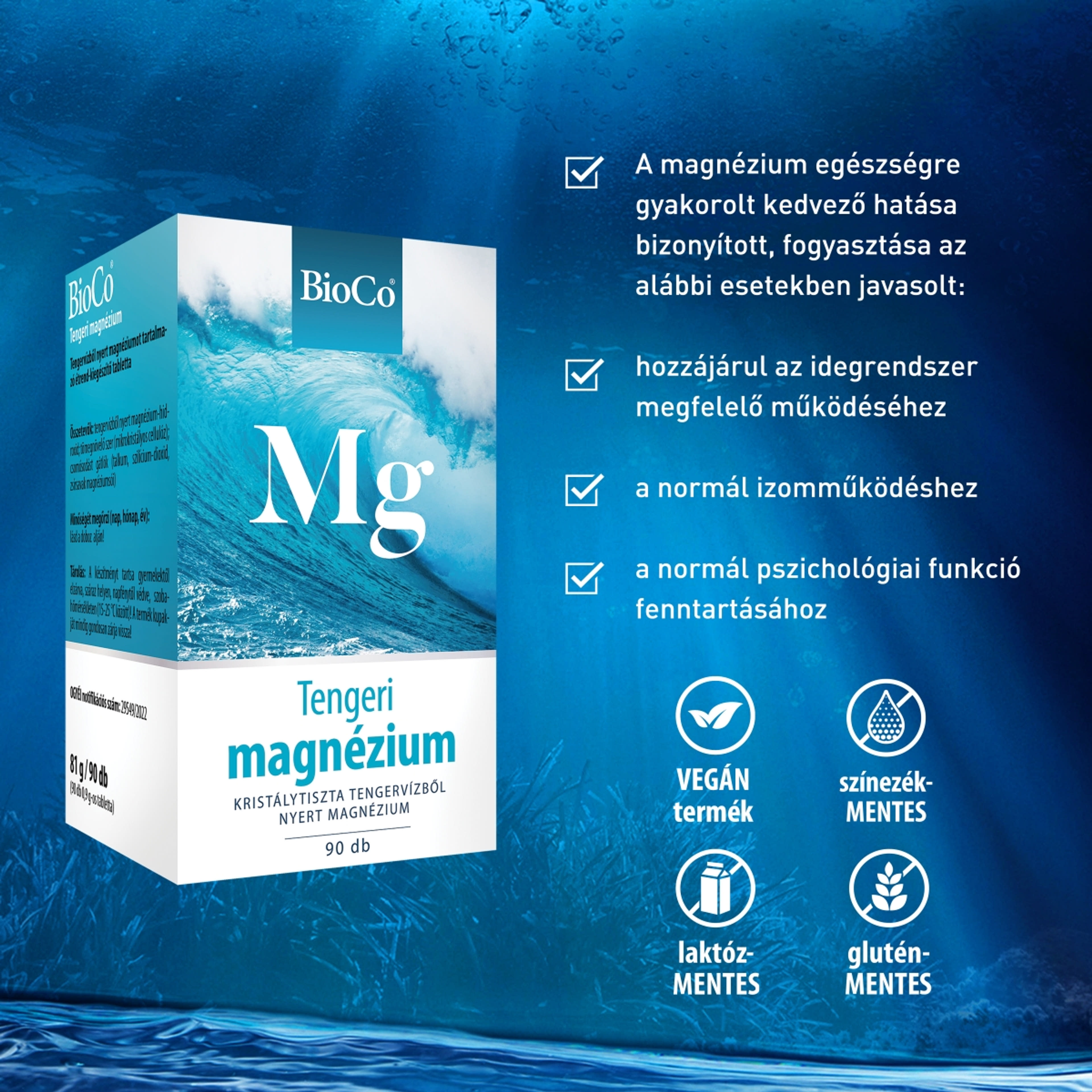BioCo tengeri magnézium étrend-kiegészítő tabletta - 90 db-4