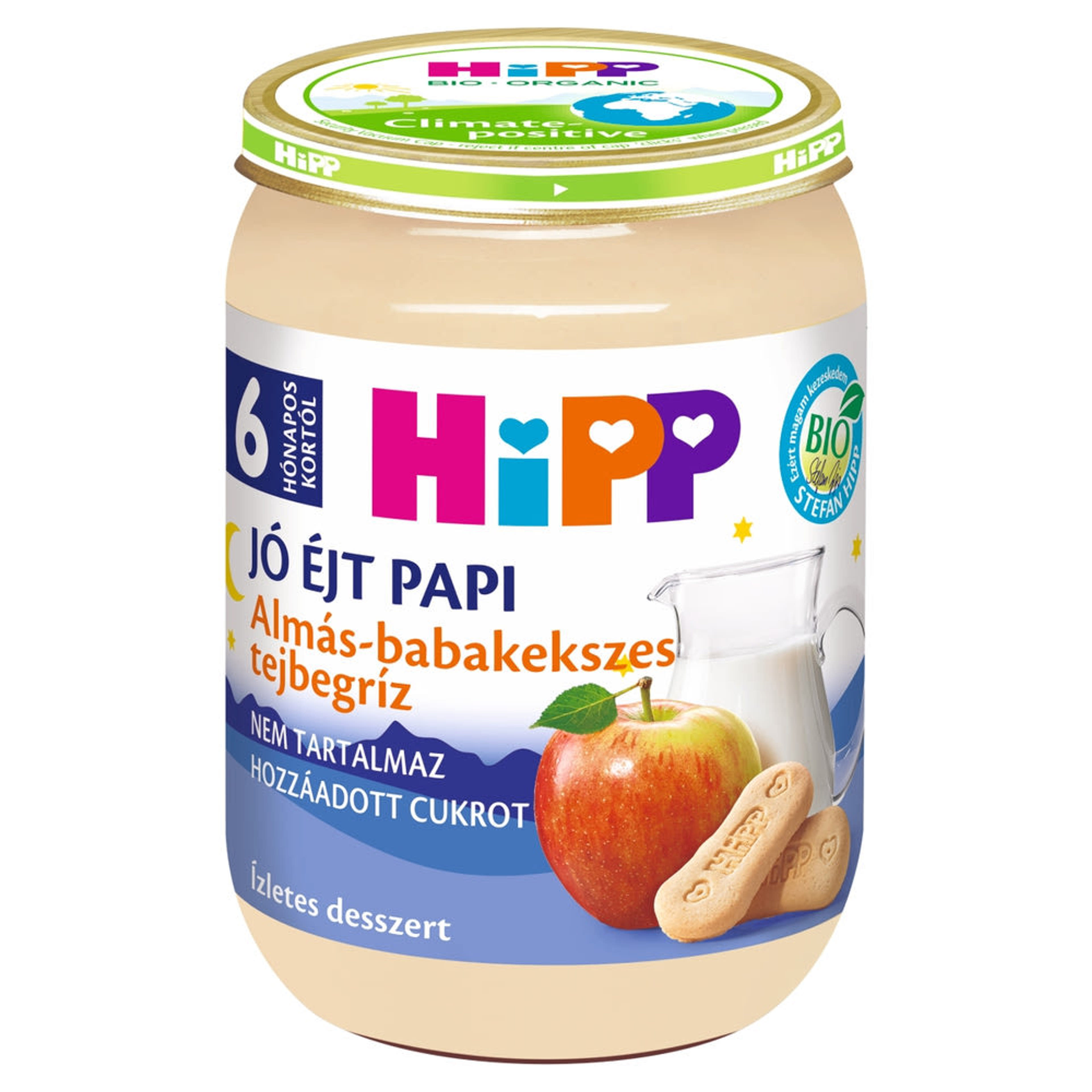 Hipp bébiétel almás babakekszes tejbegríz 6 hónapos kortól - 190 g