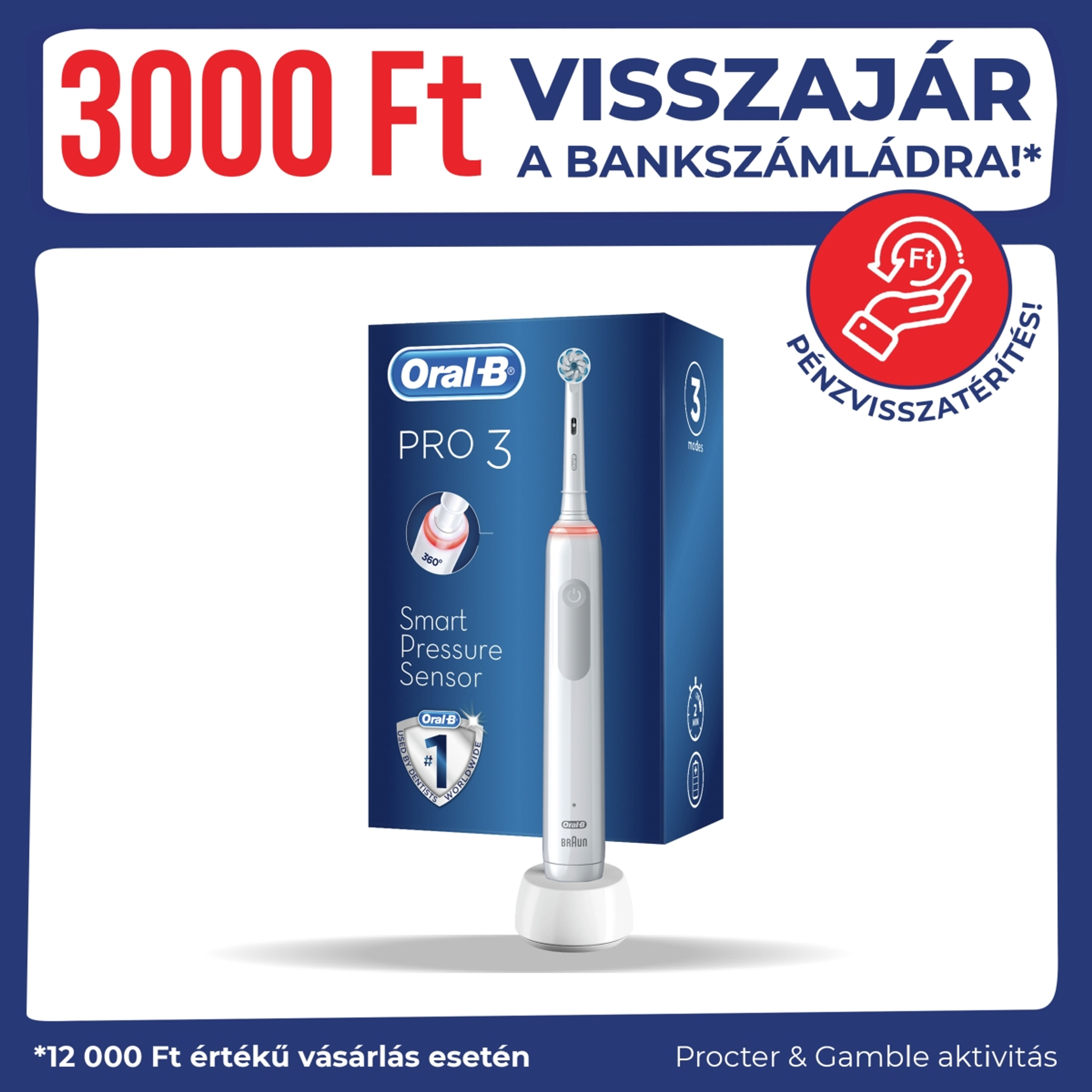 Oral-B PRO3 3000 Sensitive Clean elektromos fogkefe  - 1 db