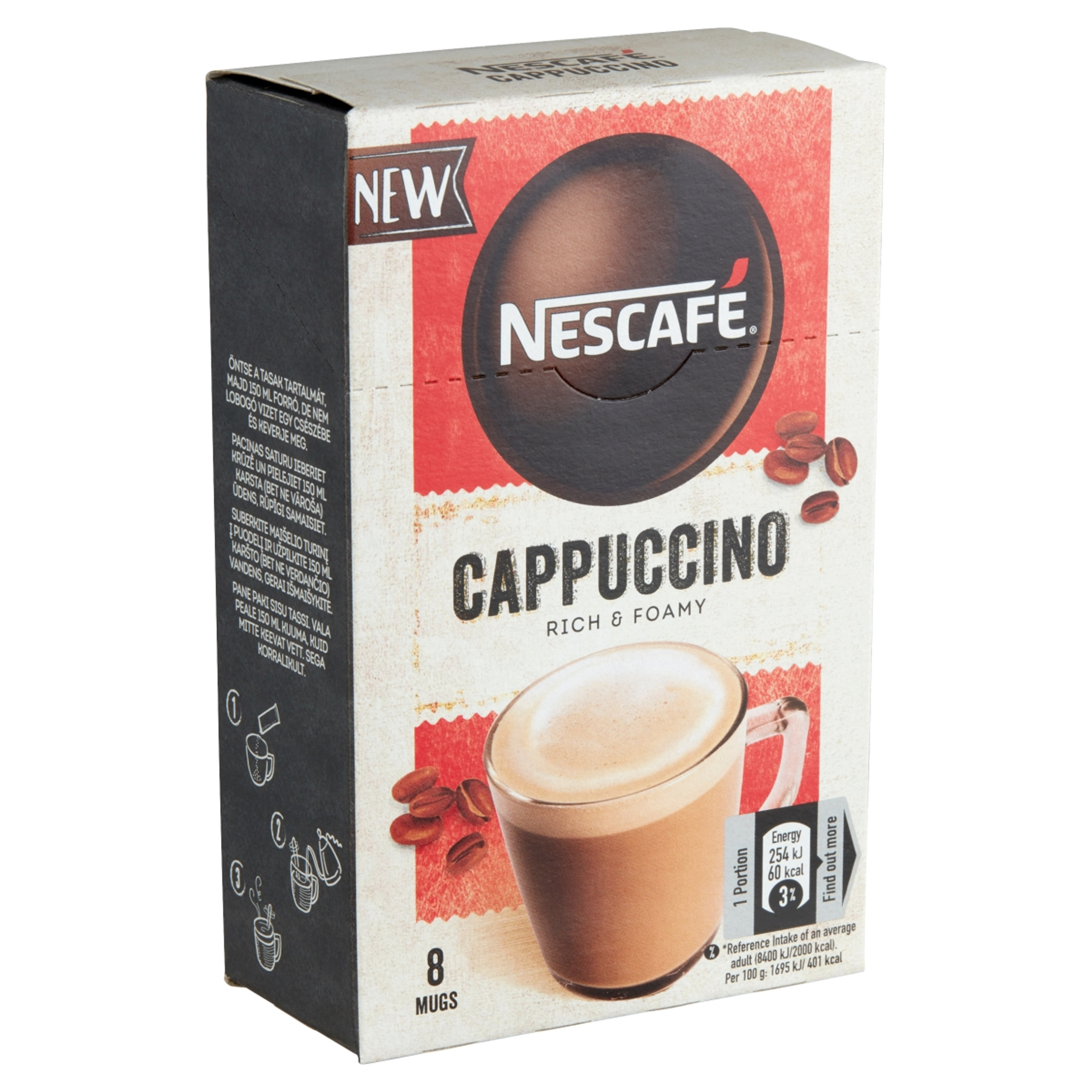 Nescafé Cappuccino azonnal oldódó kávéspecialitás 8 x 15 g - 120 g-2