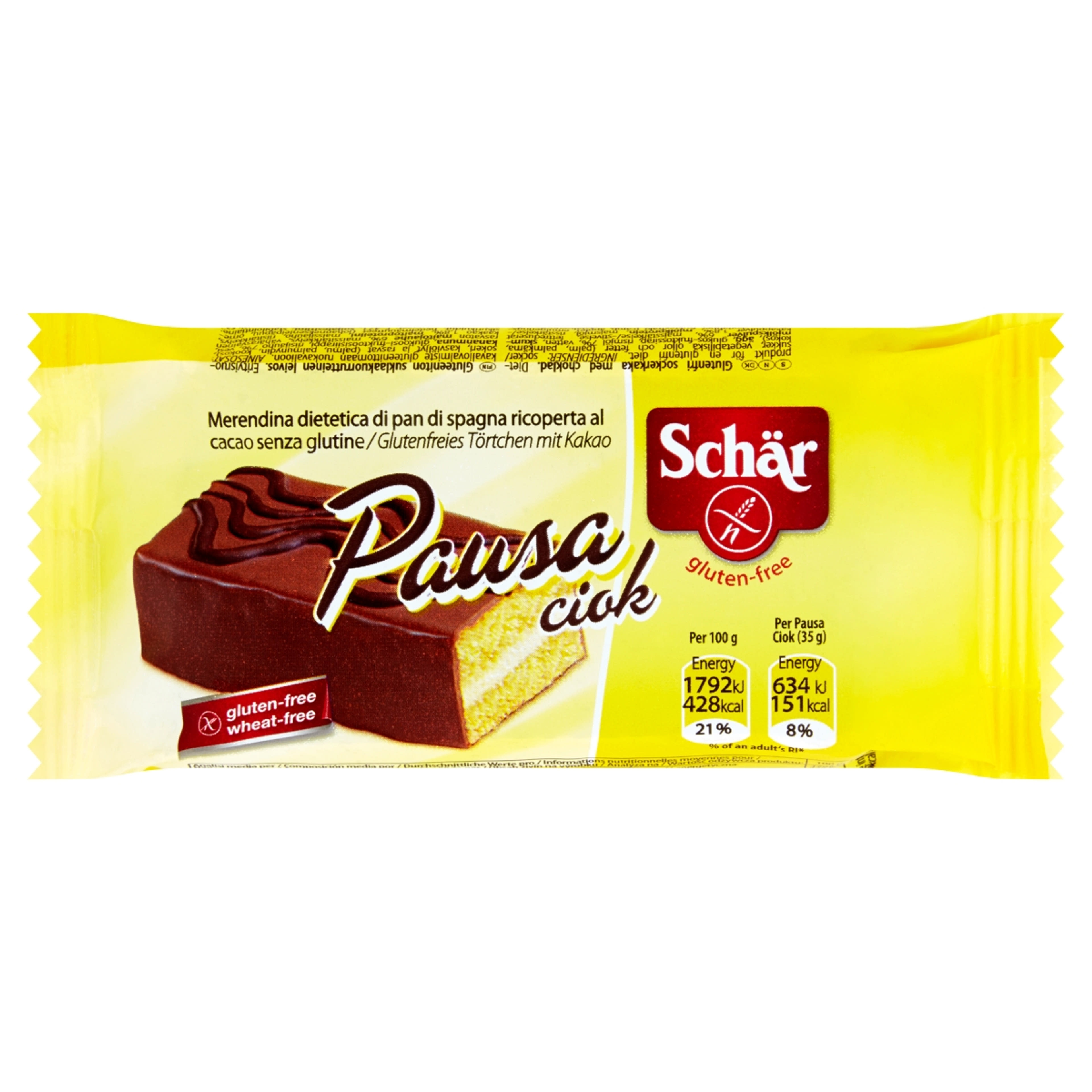 Schaer Pausa Ciok piskóta szelet - 35 g