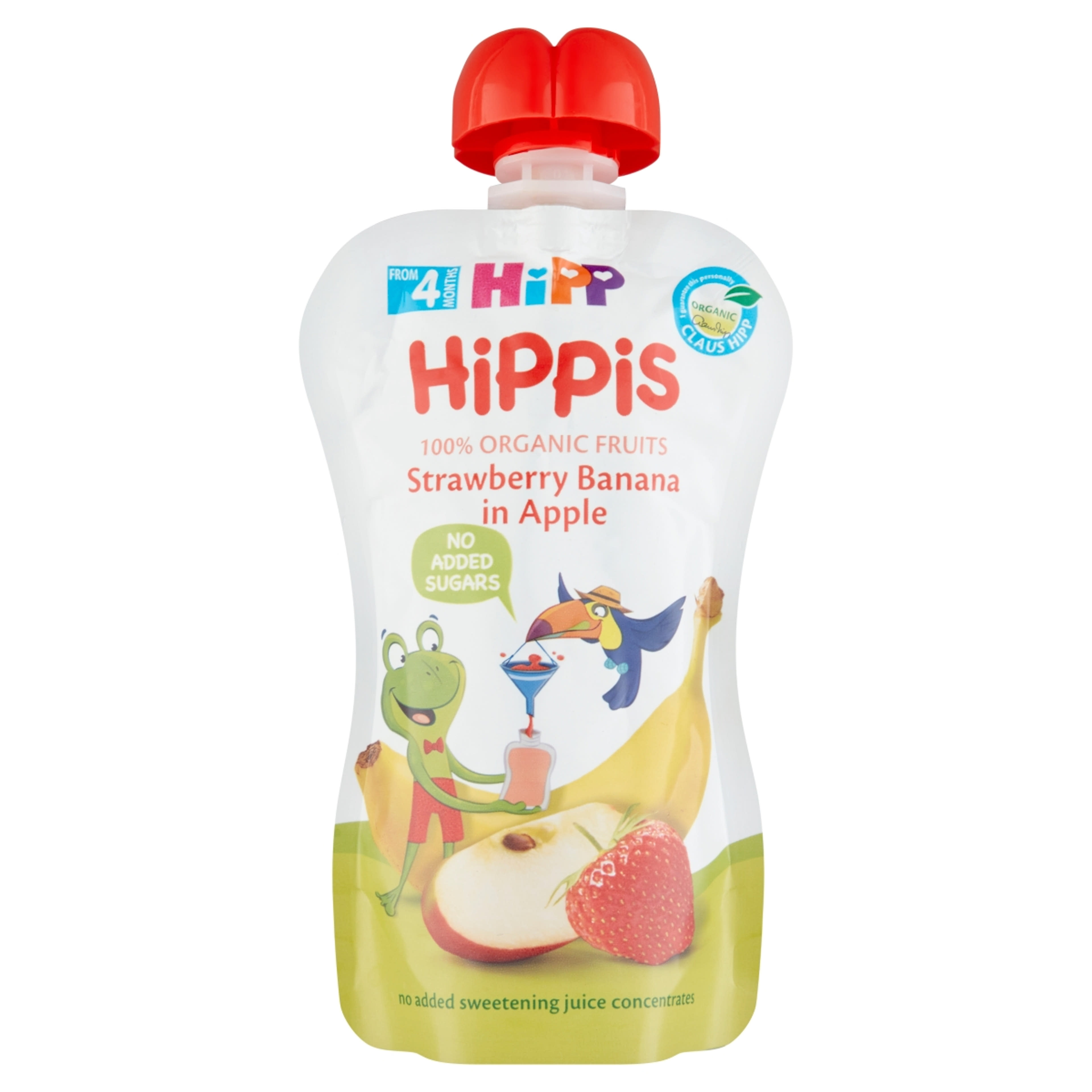 Hipp Bio Gyümölcspüré Eper- Banán- Alma 4 Hónapos Kortól - 100 g
