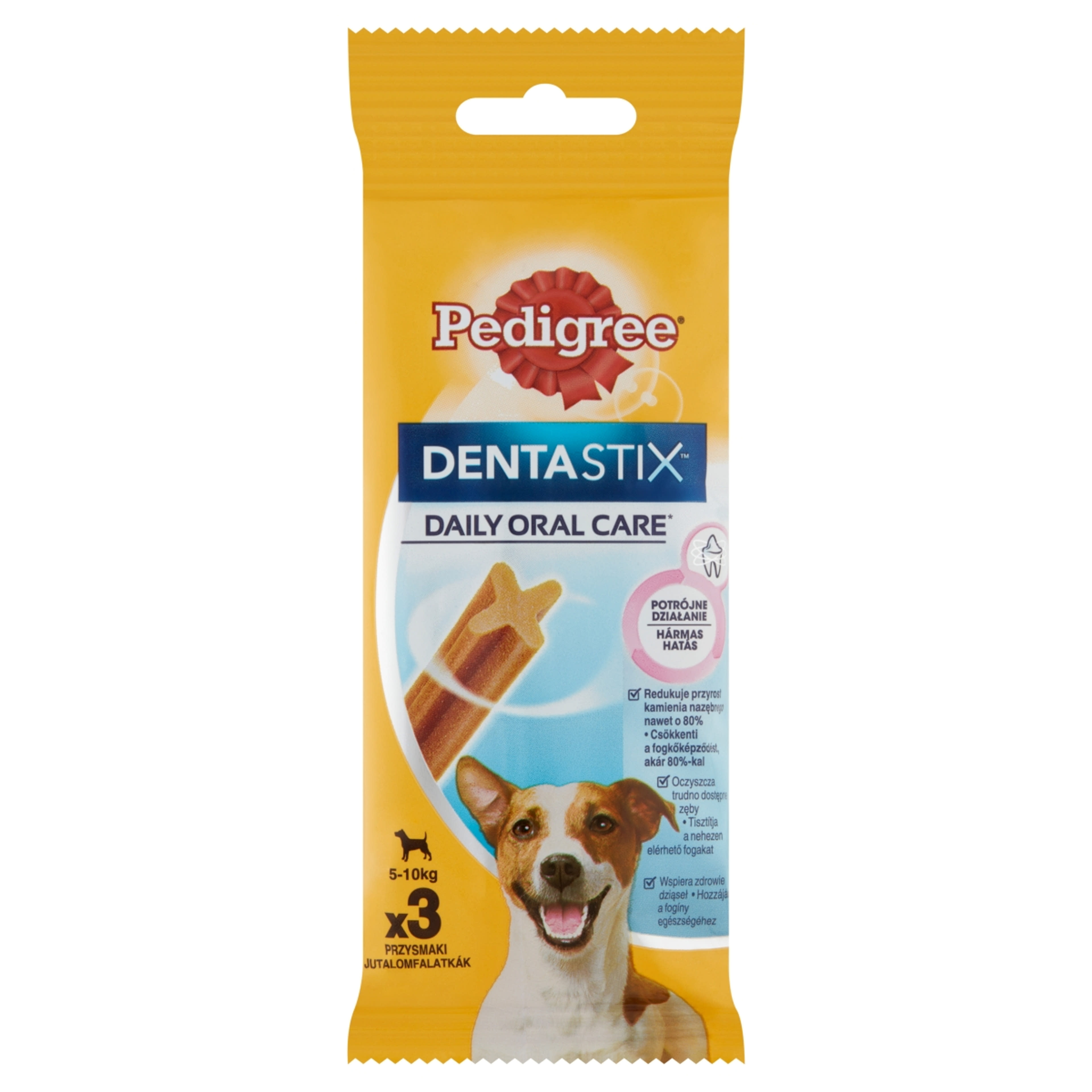Pedigree DentaStix kistestű és 4 hónapnál idősebb kiegészítő szárazeledel kutyáknak, 3 db - 45 g