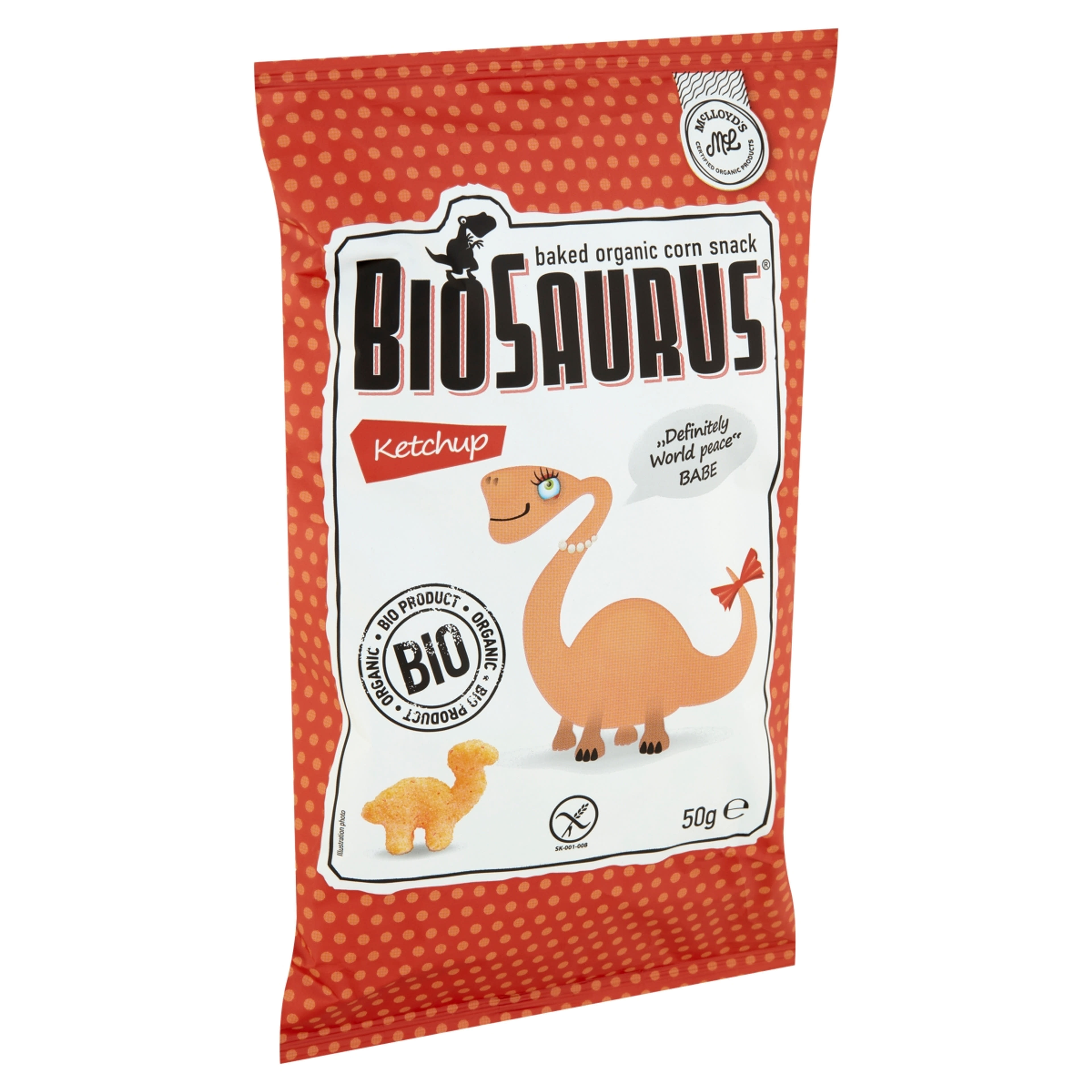 Biopont Biosaurus ketchupos ízű sült kukoricás snack - 50 g-2