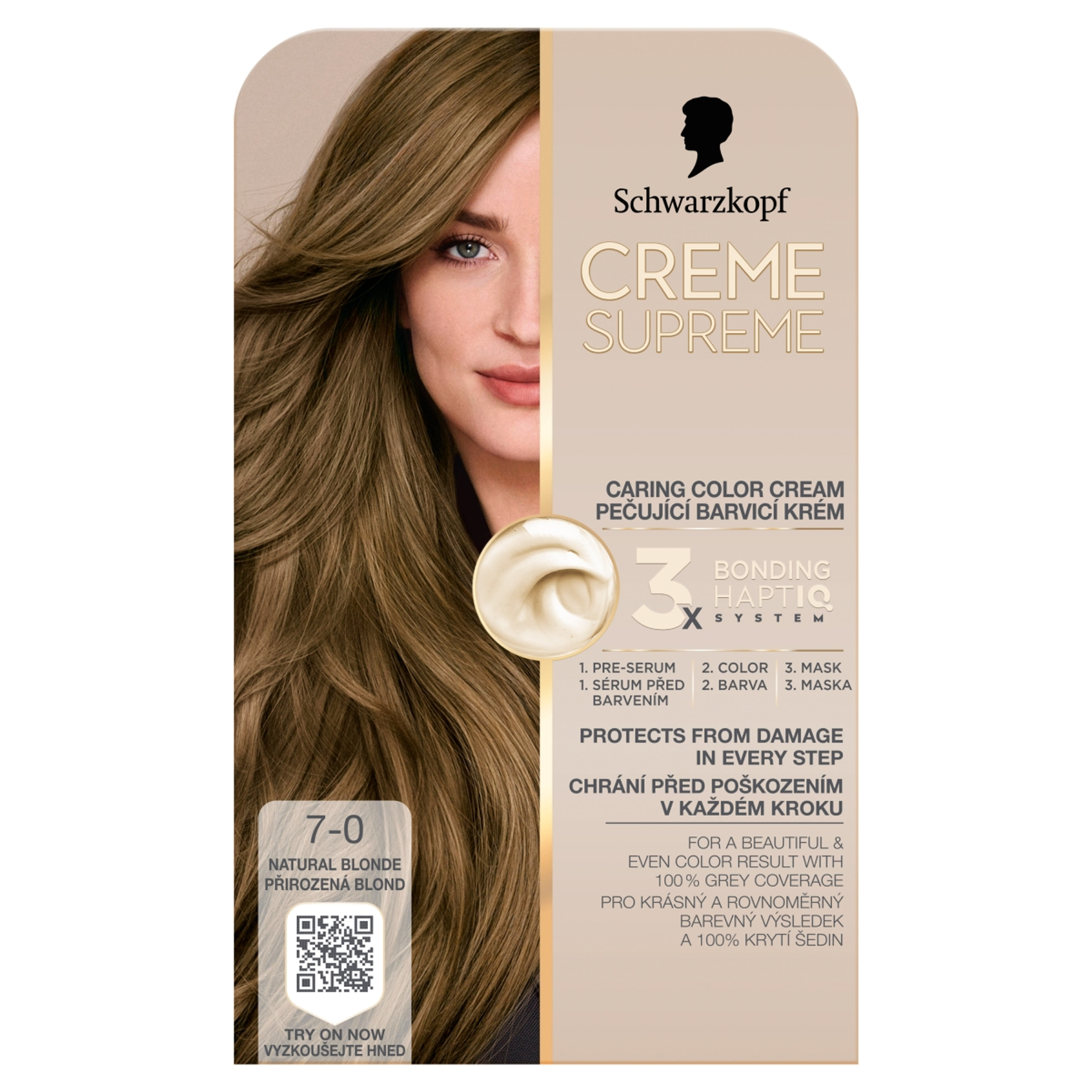 Schwarzkopf Creme Supreme tartós hajfesték /7-0 Természetes szőke - 1 db