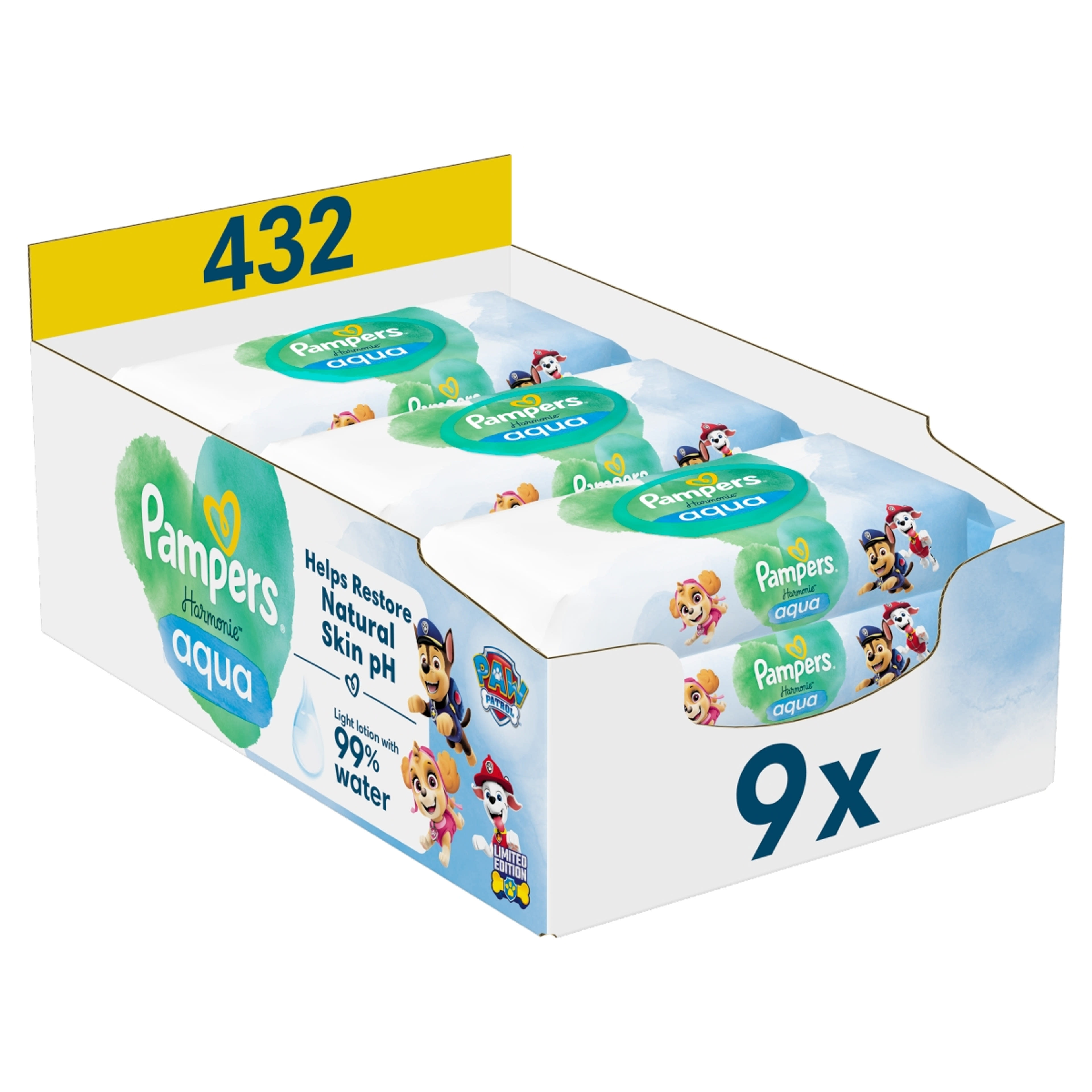 Pampers Harmonie Aqua nedves törlőkendő 9x 48 db - 432 db-7